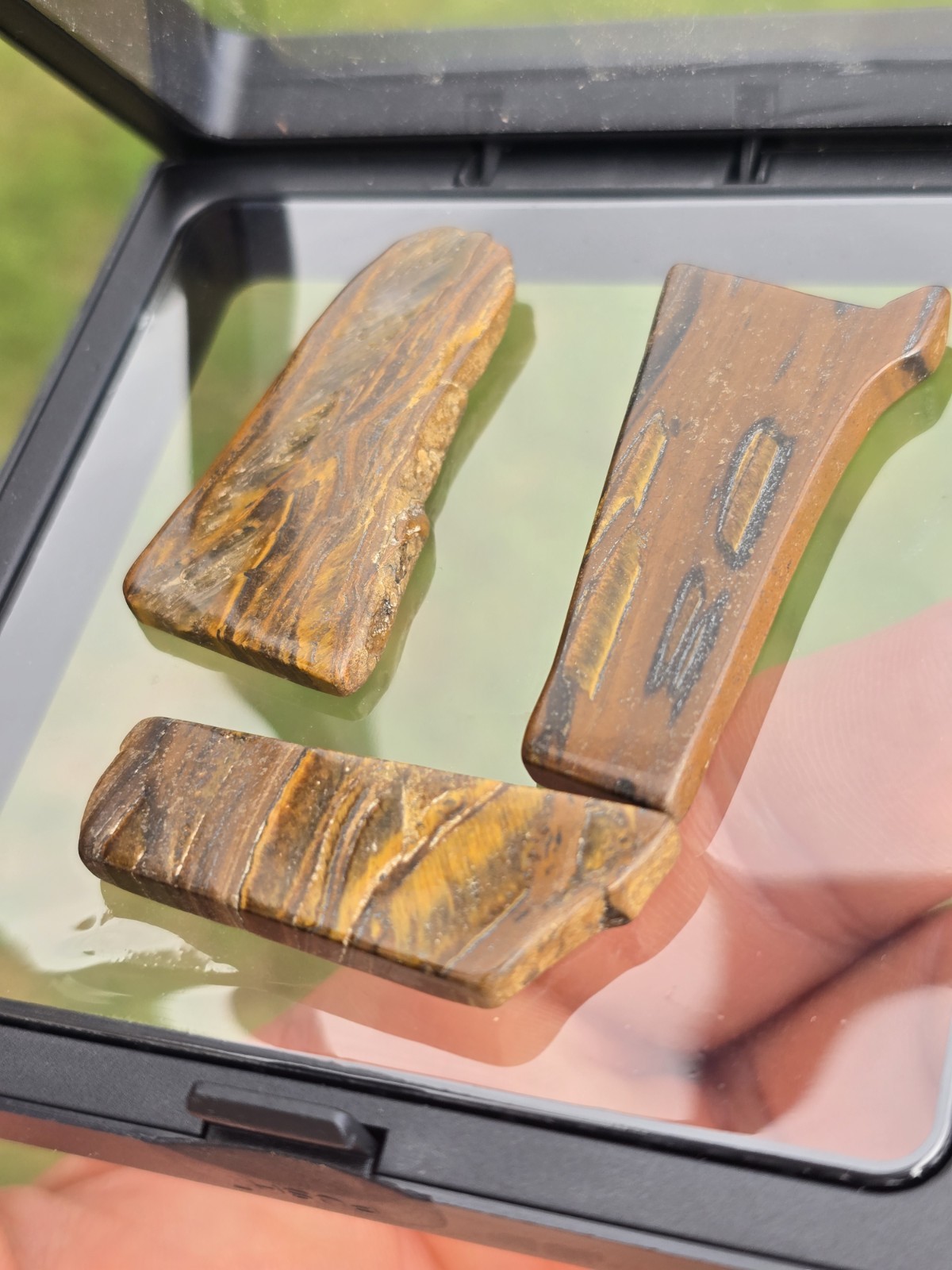 Natural Tiger’s Eye 3-Pc Set – Polished Irregular Shapes B2