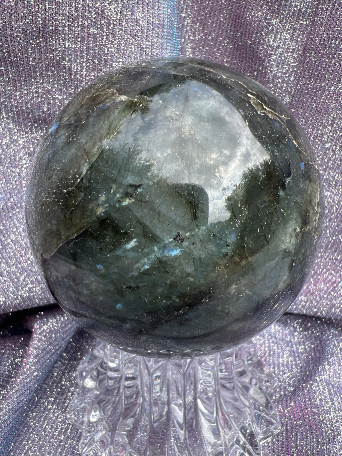 Labradorite 3.2 inch 80 mm 1 Pound 10 Ounce Large Sphere Crystal US Seller 43