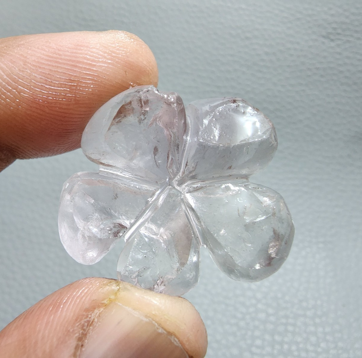 84 Crt Fabulous A+ Pink Amethyst Flower Carving Gemstone Jewelry Making Carving