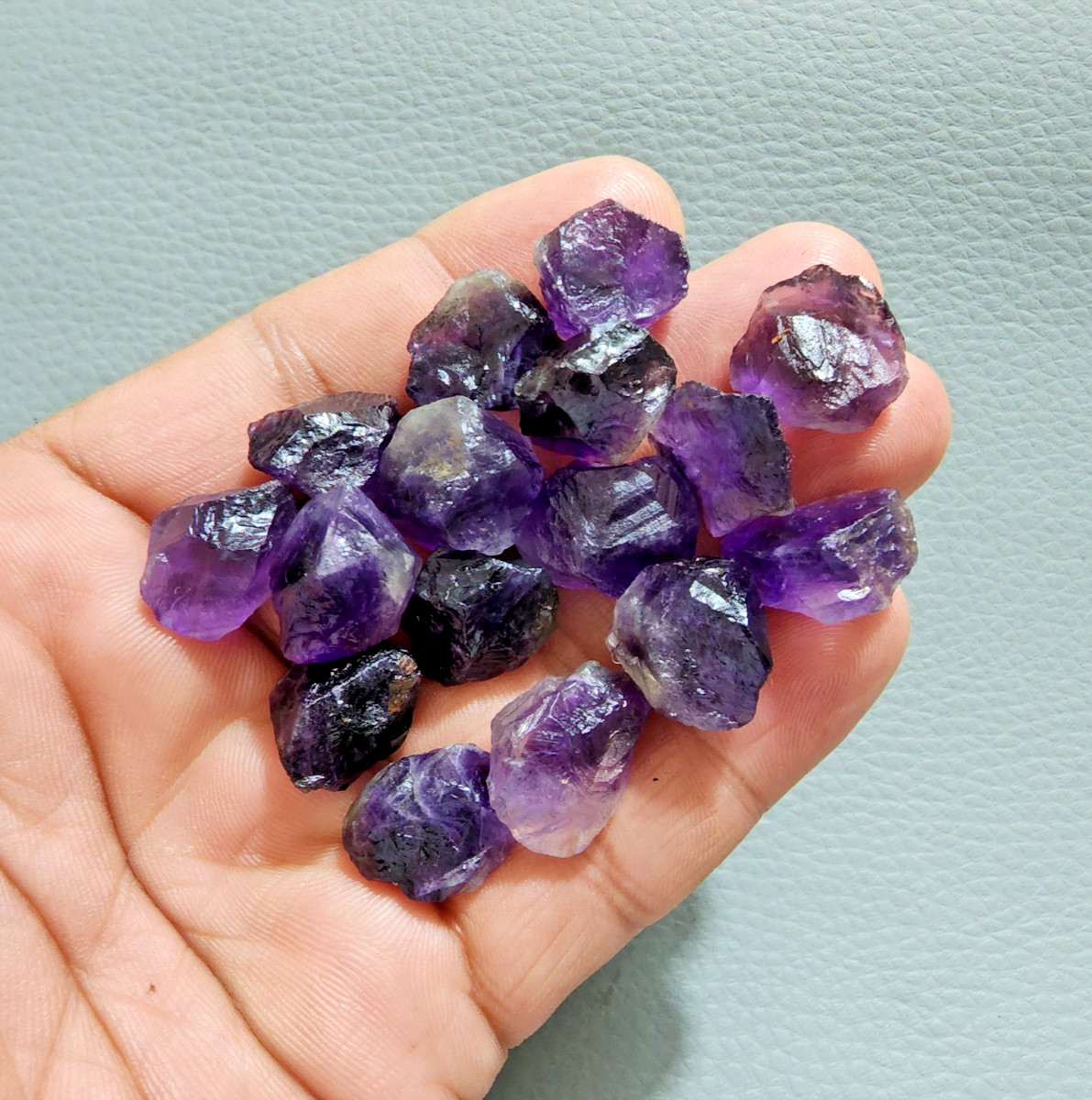 16 PCS Unique A+ Purple Amethyst Rough Gemstone Raw Size 15-18 MM Crystal Rough