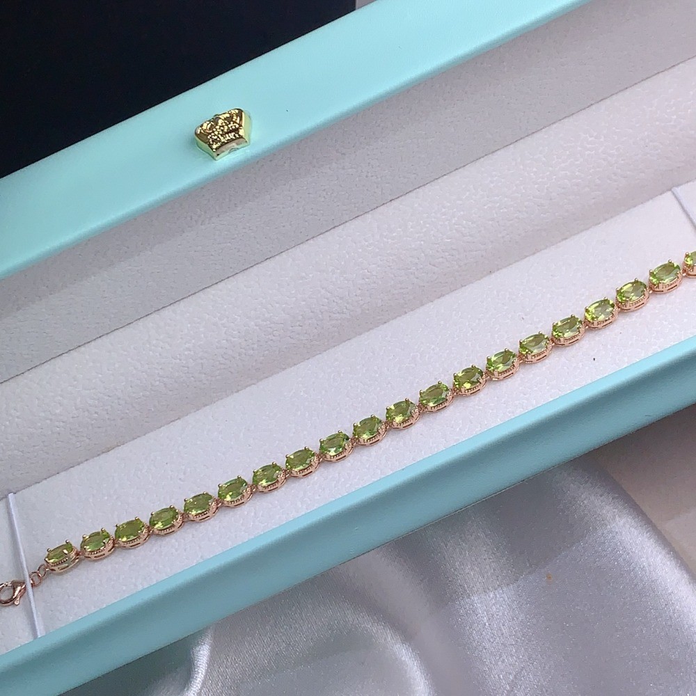 Natura elegant peridot bracelet Gemstone jewelry S925 Silver Plated 18K Gold