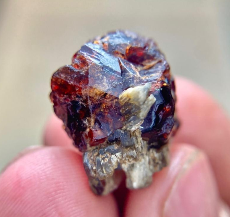 68ct | Natural Red Garnet Crystal w/Mica Specimen | Skardu Pakistan.