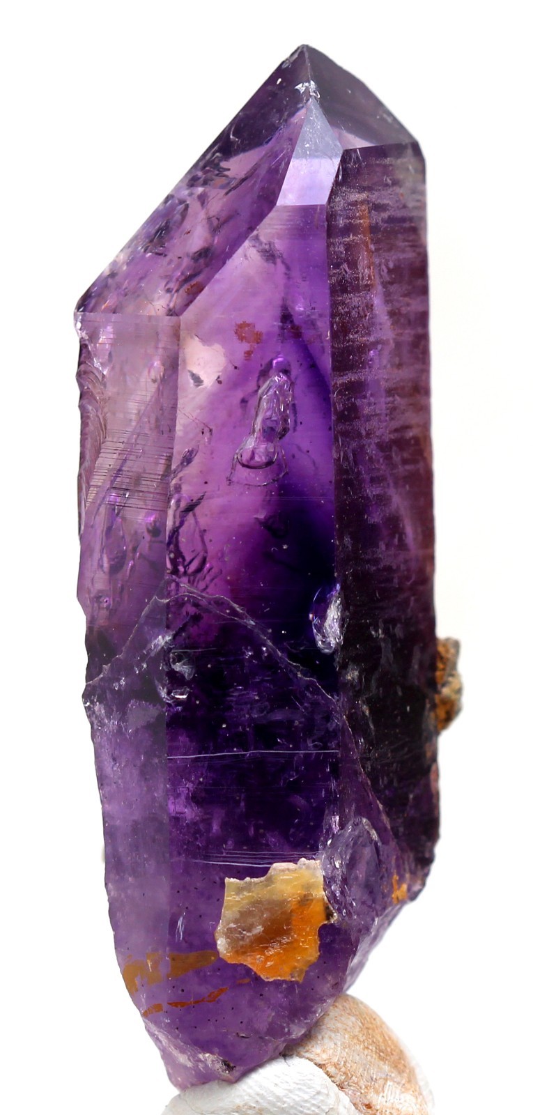 AMETHYST ENHYDRO Natural Crystal Point 2x Moving Water Bubble BRANDBERG Lemurian