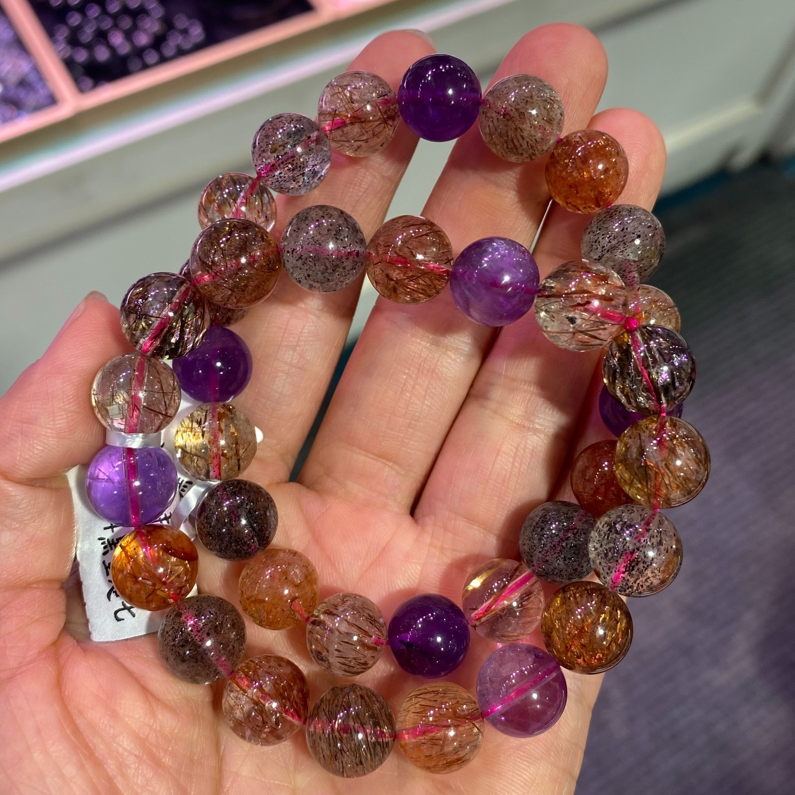 1pc 11mm quartz crystal Super seven bracelet Reiki Healing Gift random