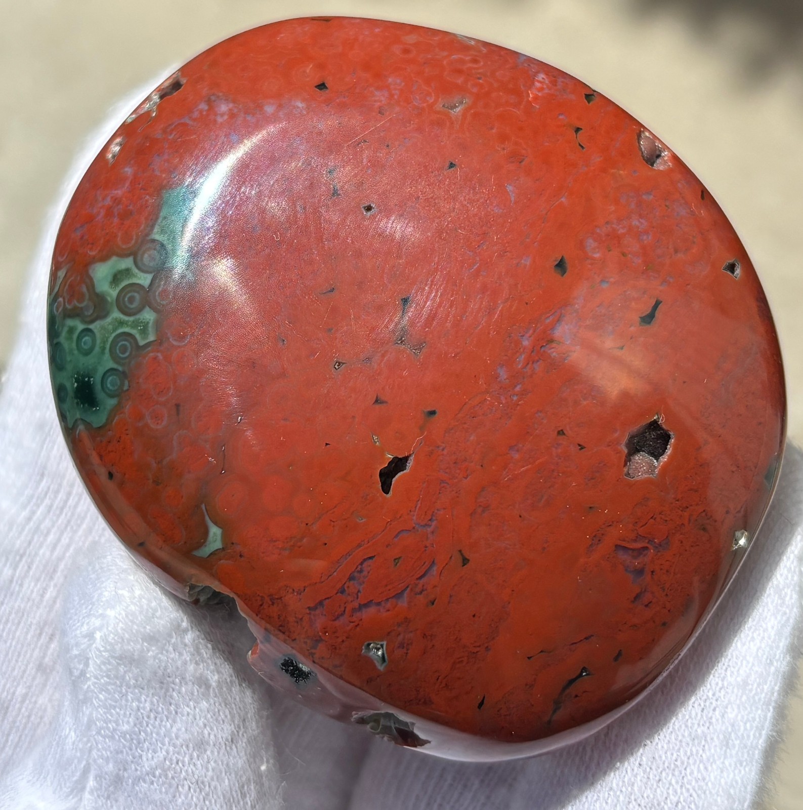 USA SALE 204g LOT OCEAN JASPER OJ PALMSTONE PALM STONES PALM STONE RED VEINLESS