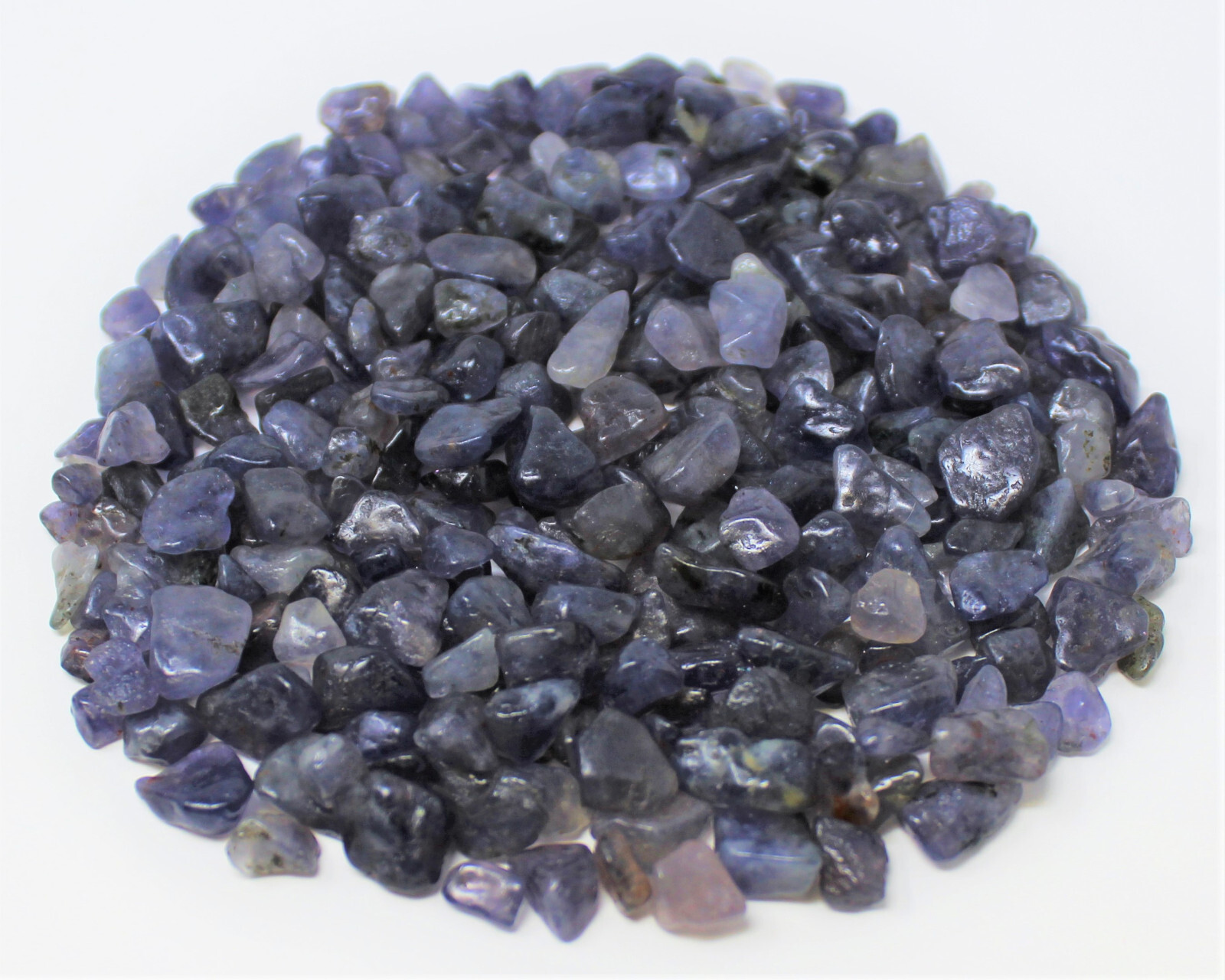 Iolite Semi Tumbled Gemstone Mini Chips 5-15 mm, ‘A’ Grade Wholesale Bulk Lot