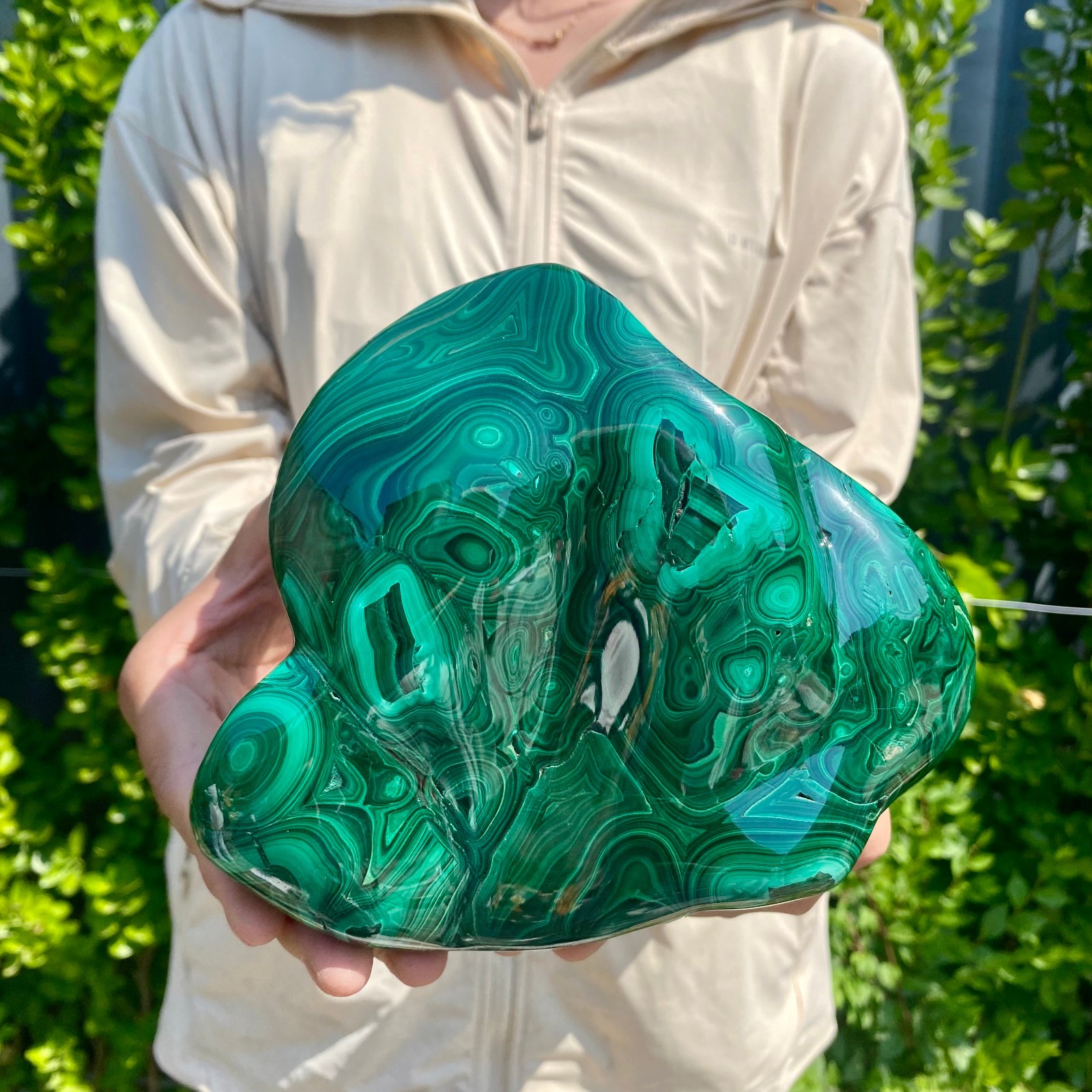 6.17LB Natural glossy Malachite transparent cluster rough mineral sample