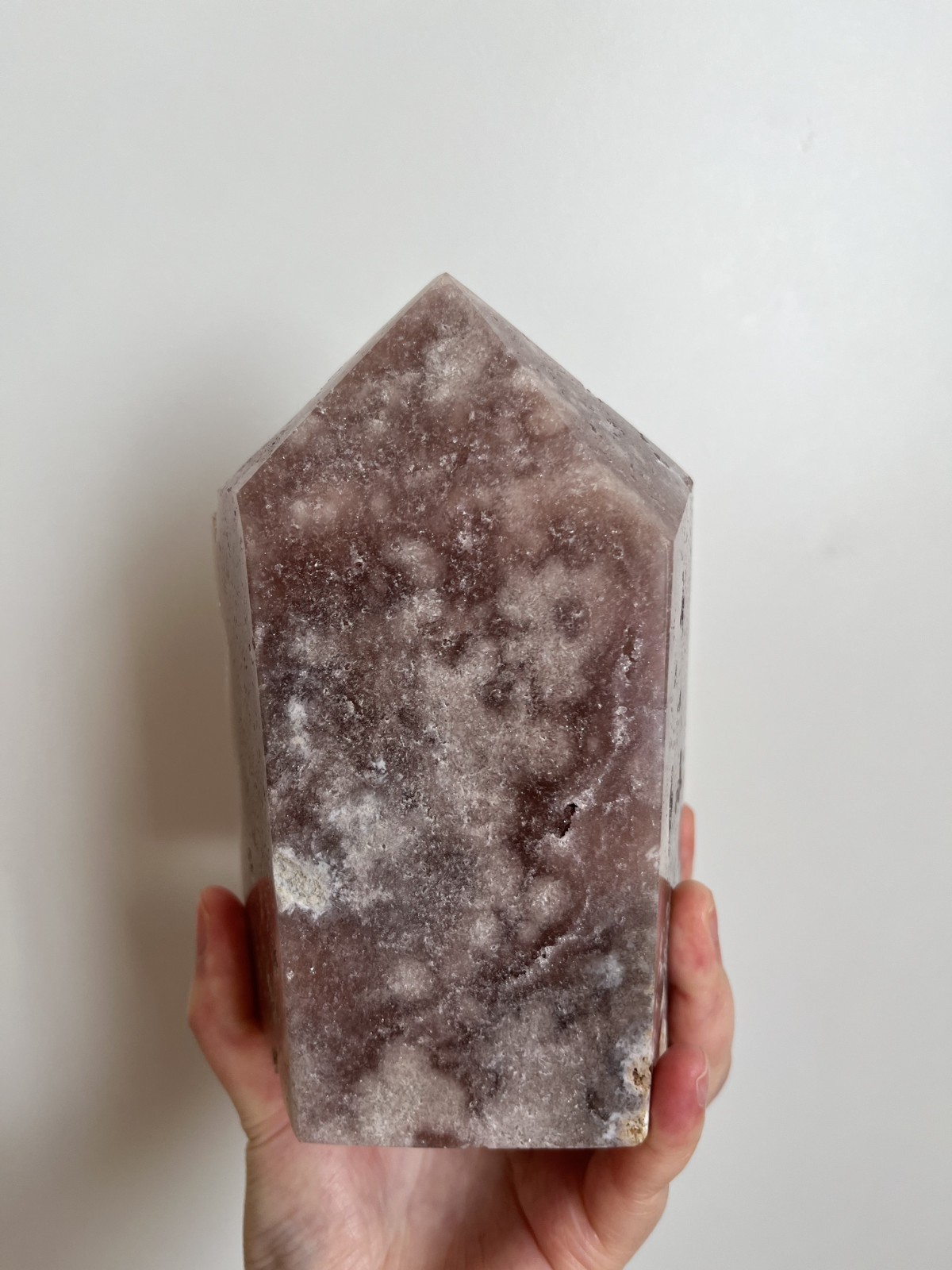 5.75″ Sparkly Bubble Druzy Pink Amethyst Tower Point