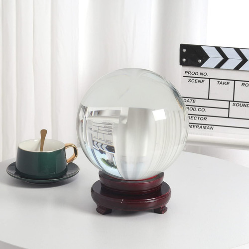 LONGWIN 200mm(8 inch) Huge Clear Divination Crystal Ball Meditation A-clear