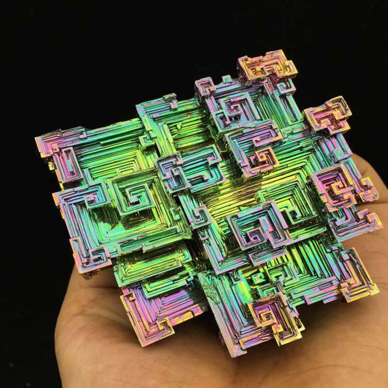 Natural Rainbow Aura Titanium Bismuth Mineral Stone Crystal Cluster Specimens