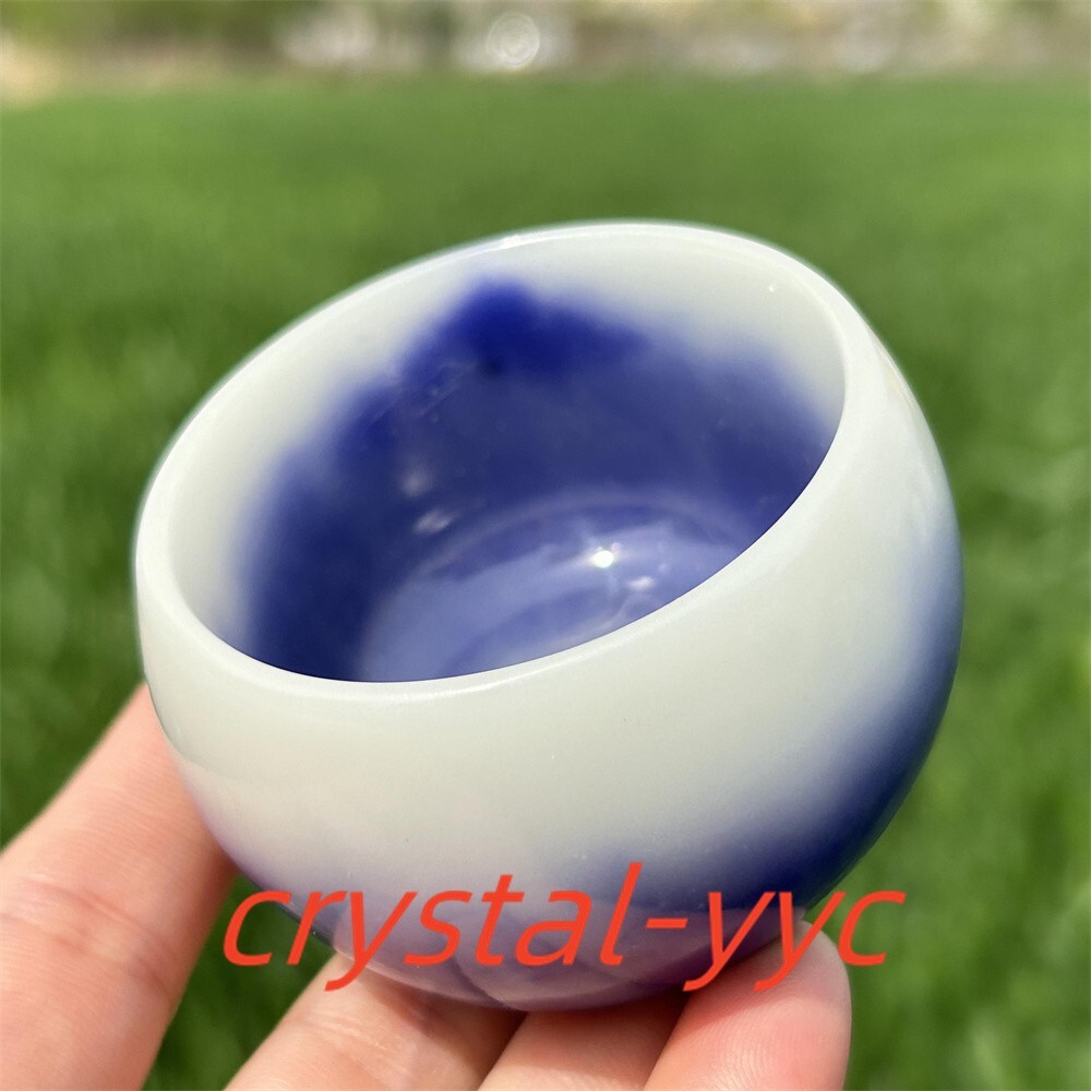 2.6″ Purple Luminous Stone Cup Red Agate Crystal Bowl Mineral Specimen 1pc