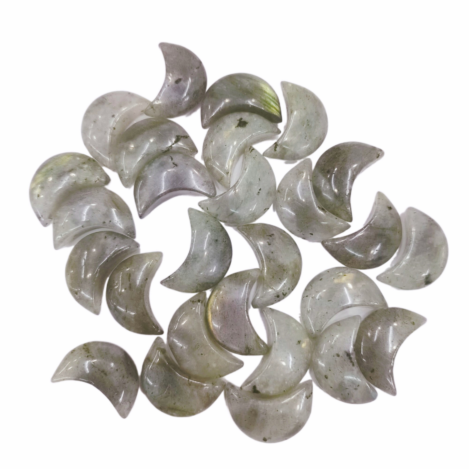 50pcs Natural Labradorite Stone Moon Gemstone Home Decor Ornaments 13x18mm