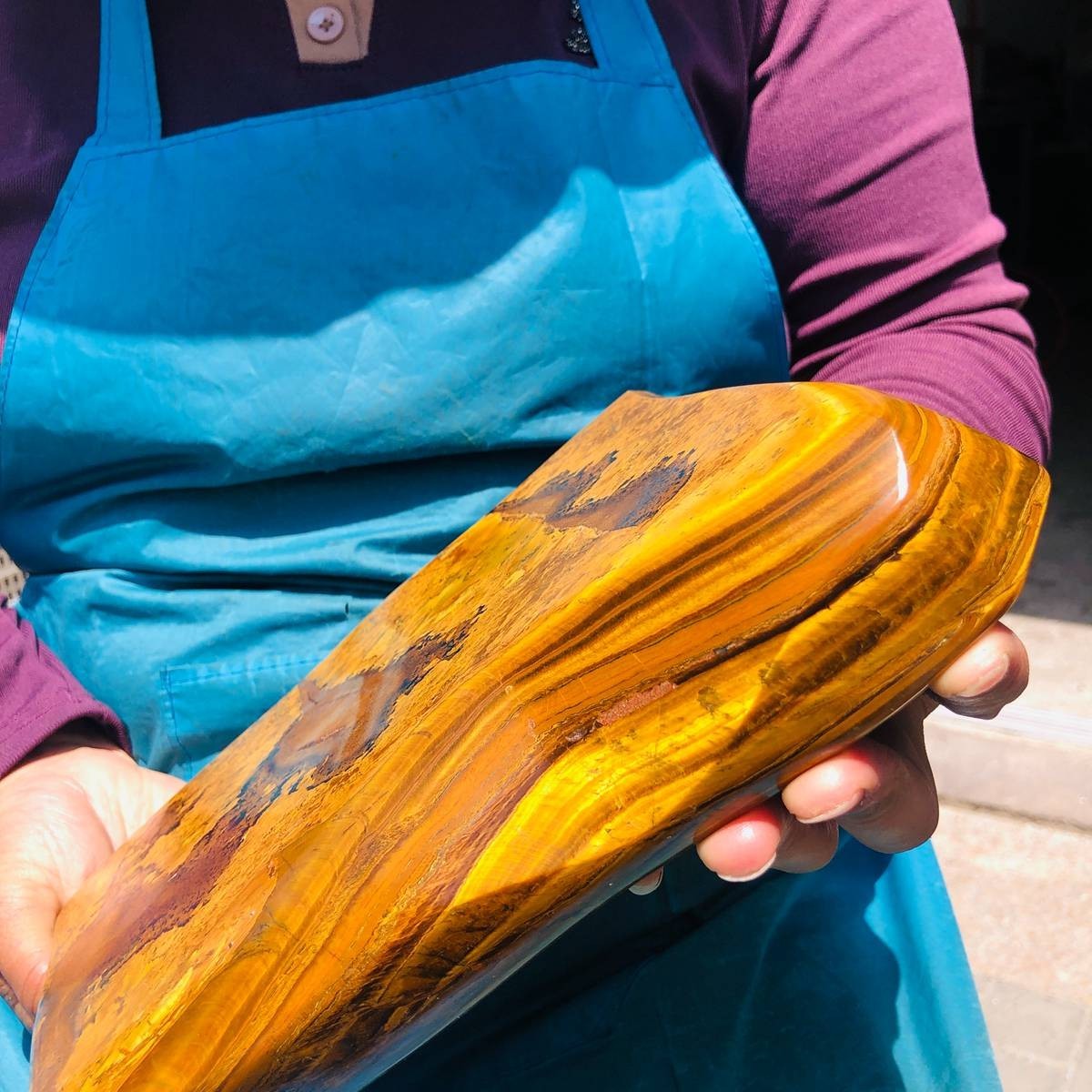 7.61 LB Natural Tiger Eye Polished Specimen Home Decor Raw Healing Stone 5359