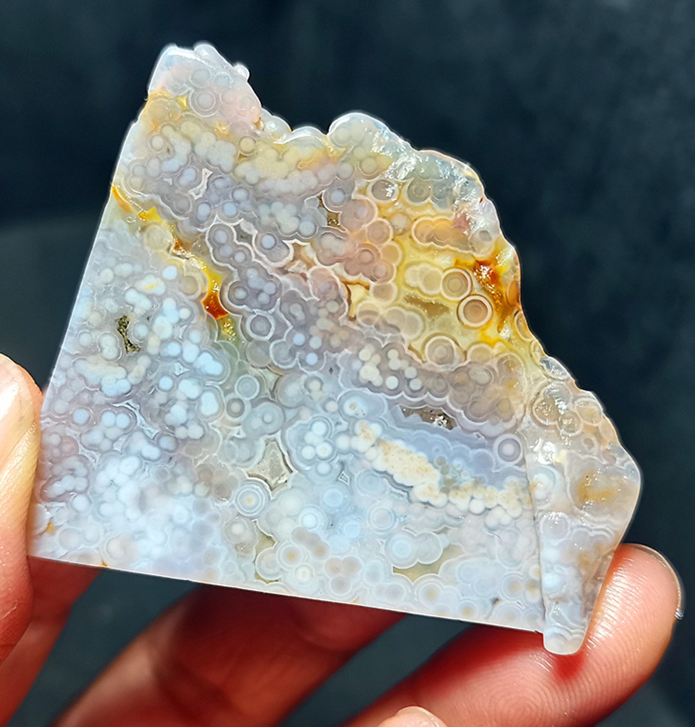 Rare 40G Natural Polished Orbicular Ocean Jasper 8th Vein Reiki Healing WYY3999