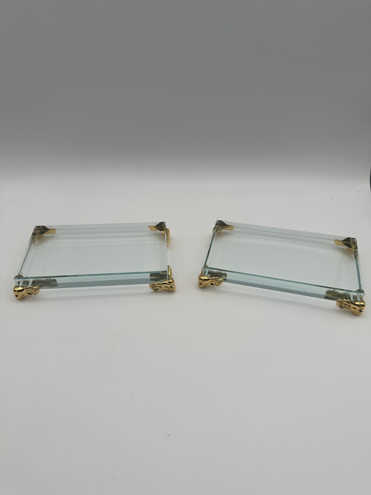 Rectangle Crystal Glass Base Decor Craft Base Feng Shui Home Decor 16cm x 9cm