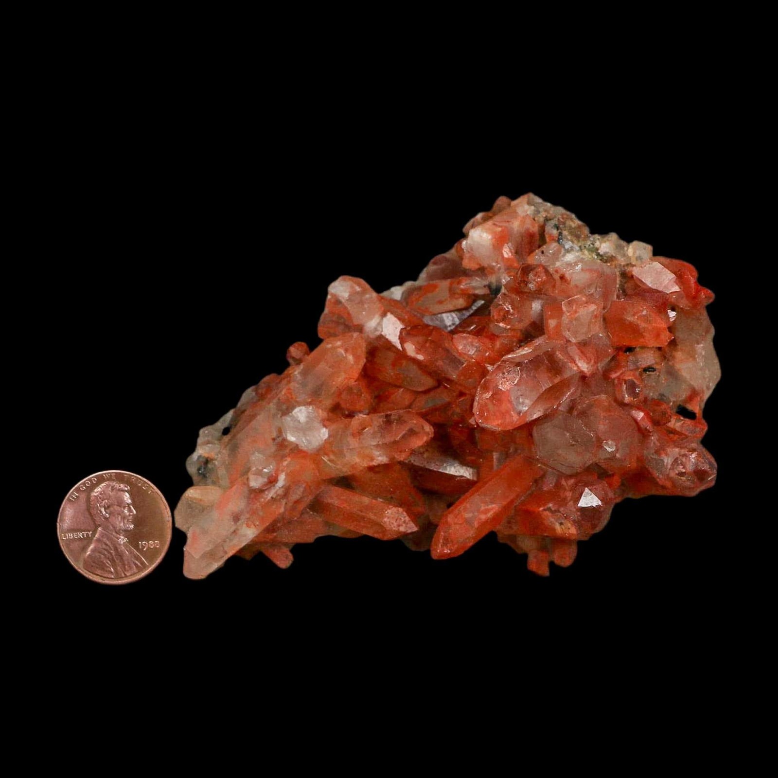 3.8″ Natural Red Ferruginous Quartz Crystal Cluster Mineral Specimen Morocco