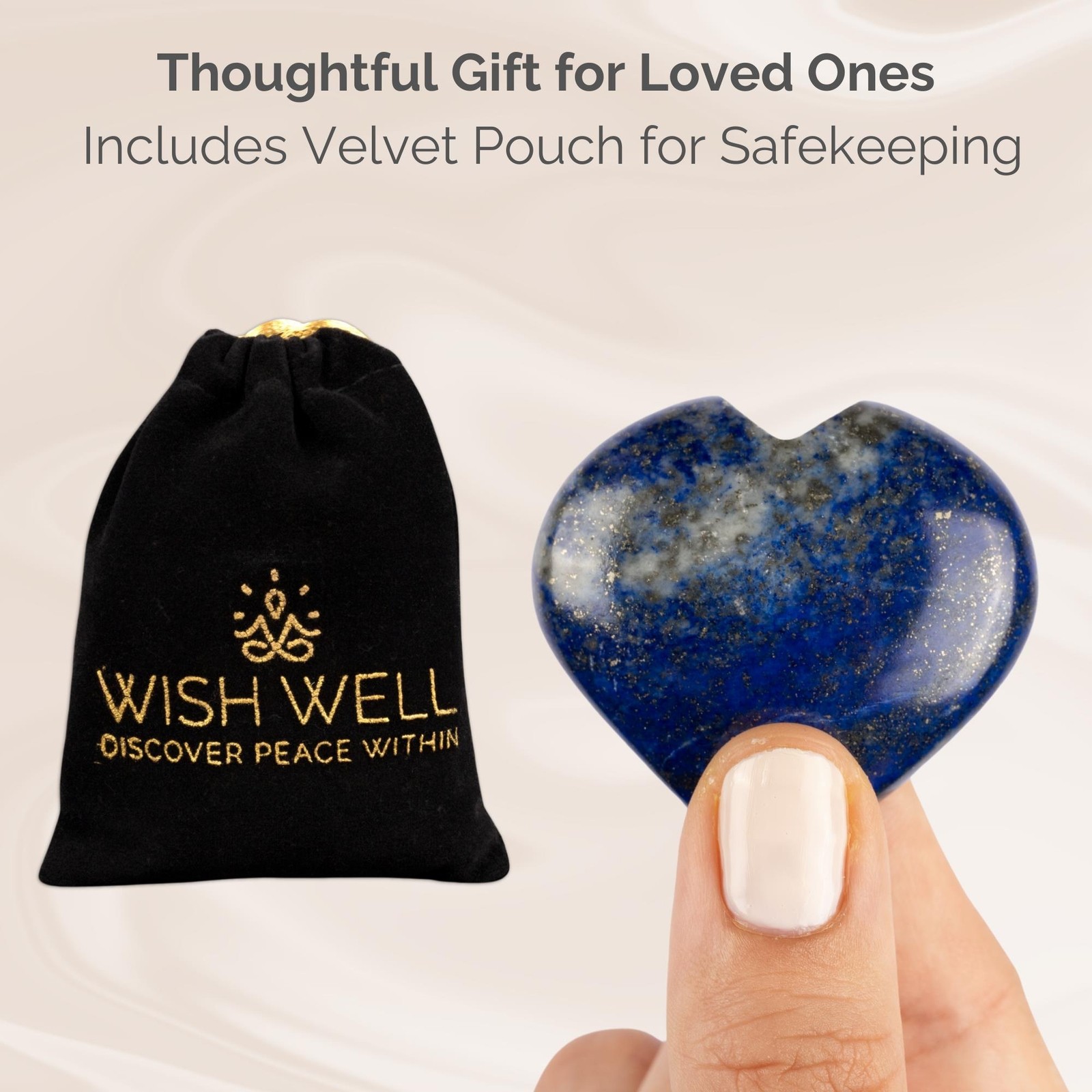 Lapis Lazuli Heart Palm Stone Crystal – Natural Healing Stone for Anxiety Relief