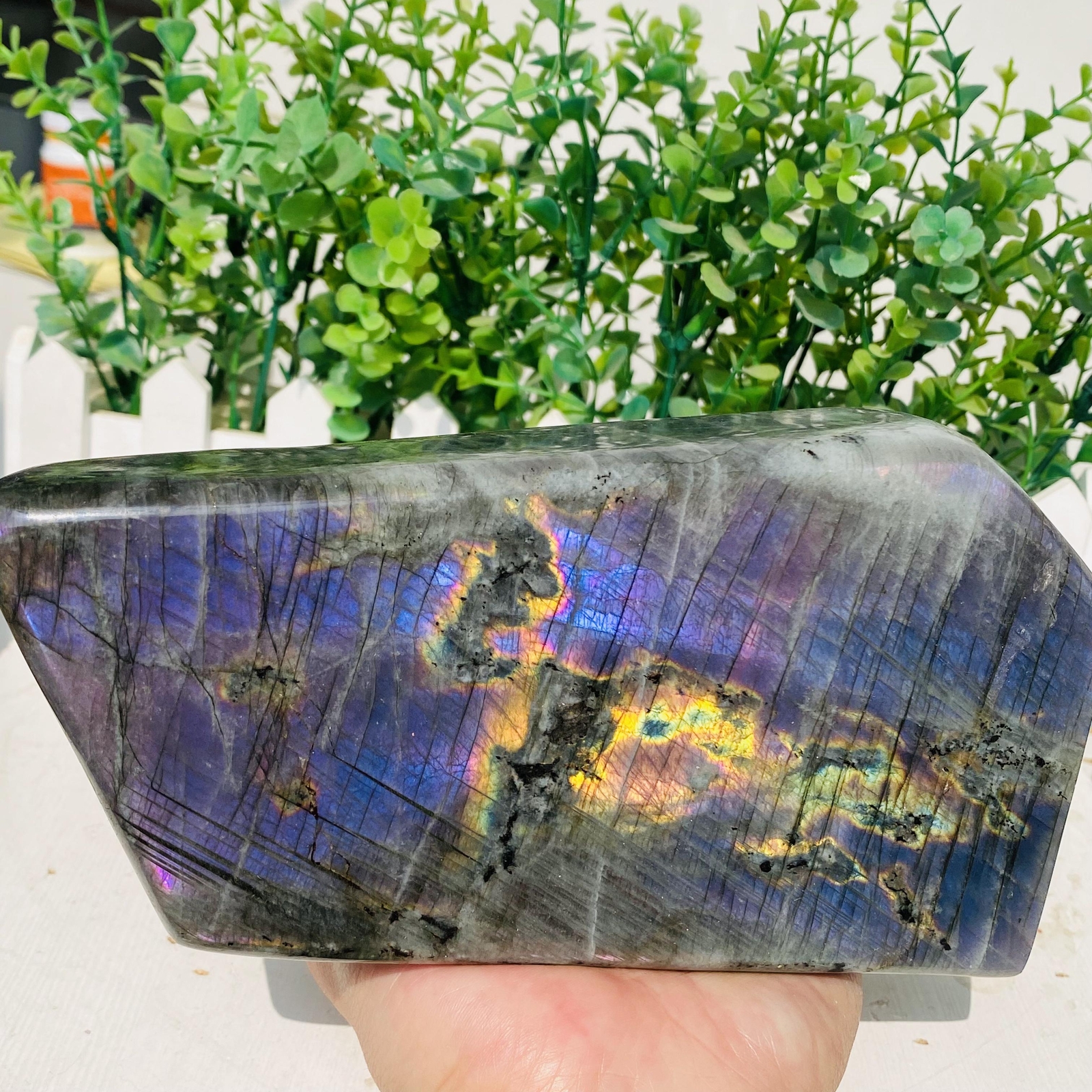 Natural Purple Labradorite Quartz Crystal Freeform Mineral Specimen 1520g