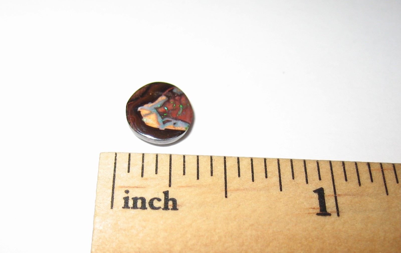 8mm POLISHED ROUND BOULDER OPAL CRYSTAL STONE CABOCHON FROM AUSTRALIA 1.65cts *1