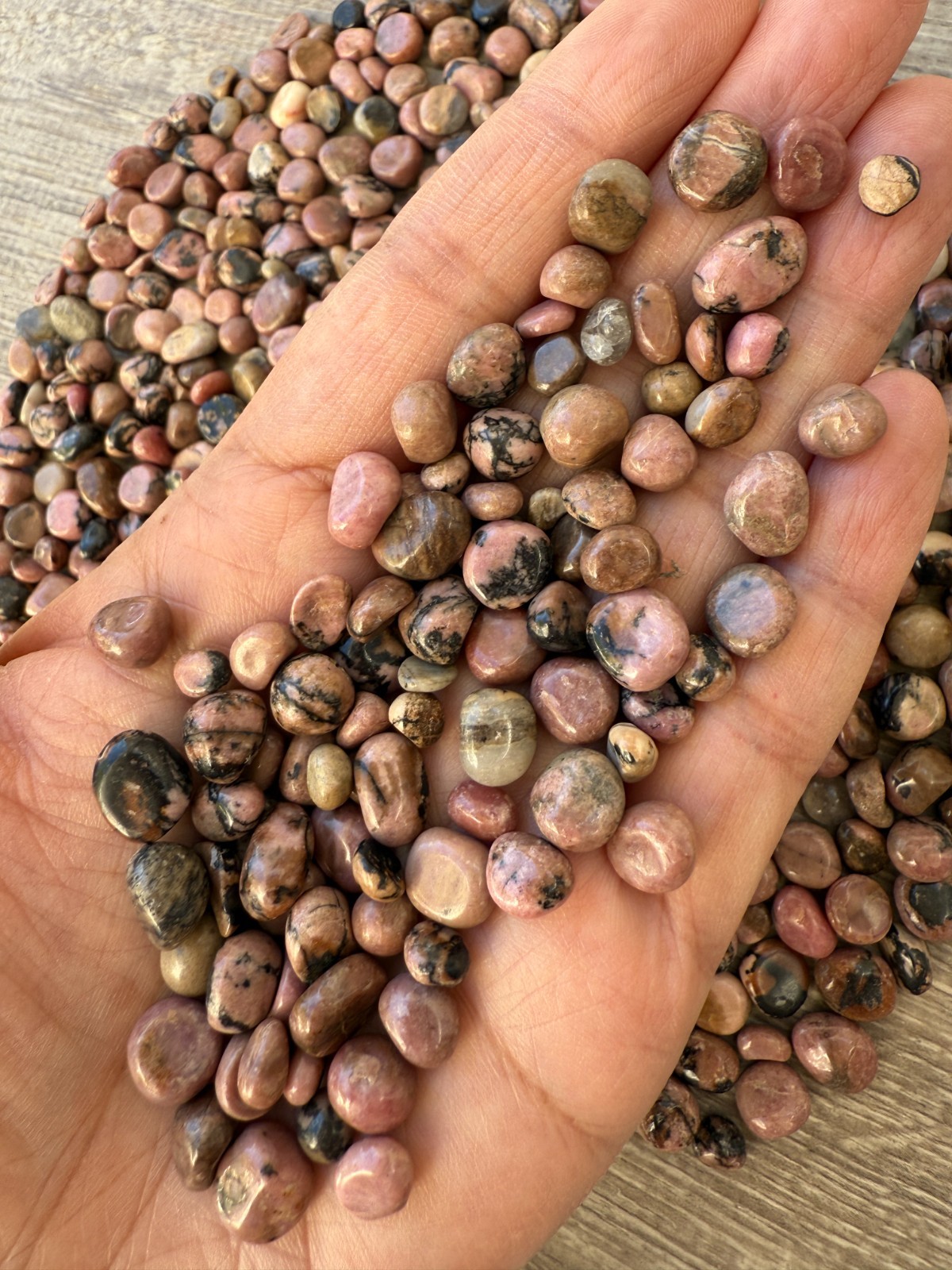 Rhodonite Semi Tumbled Gemstone Chips 4 – 12 mm, Wholesale Bulk Lot