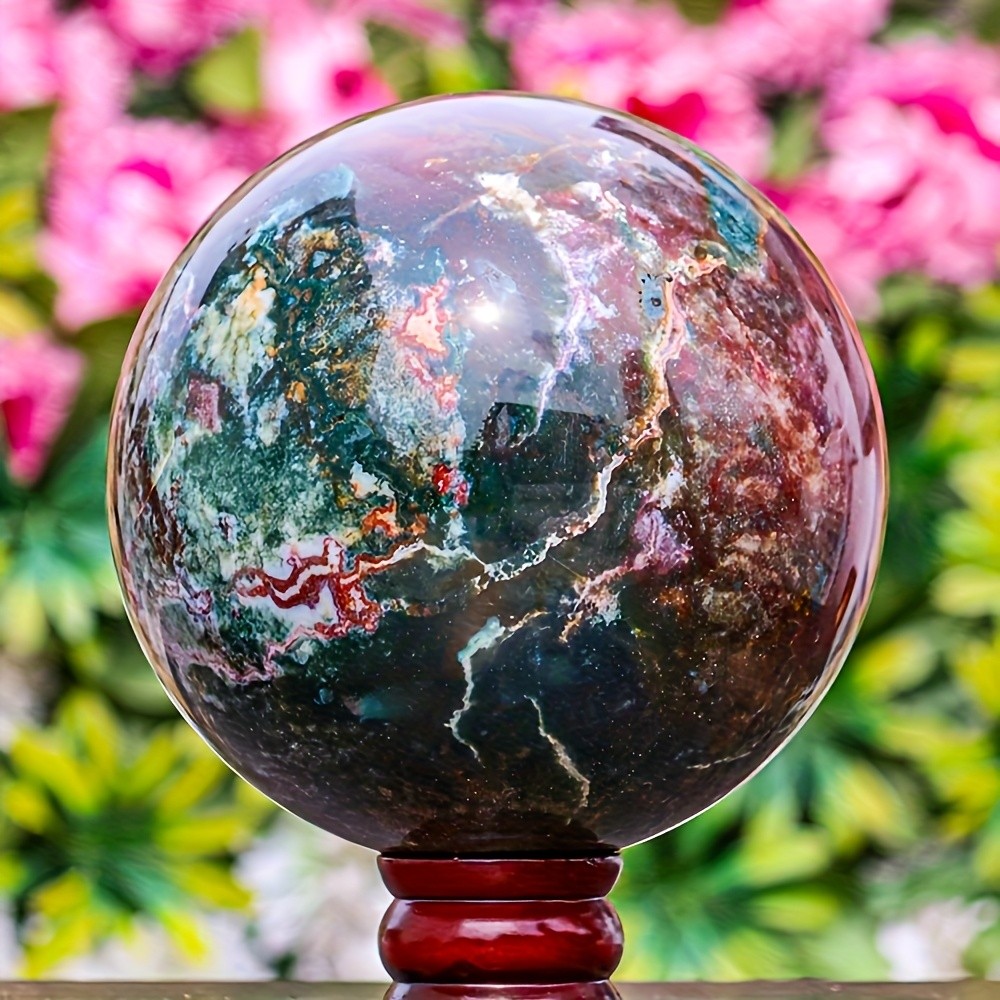 Random Natural Ocean Jasper Crystal Sphere Quartz Ball Healing Reiki Decor Gift