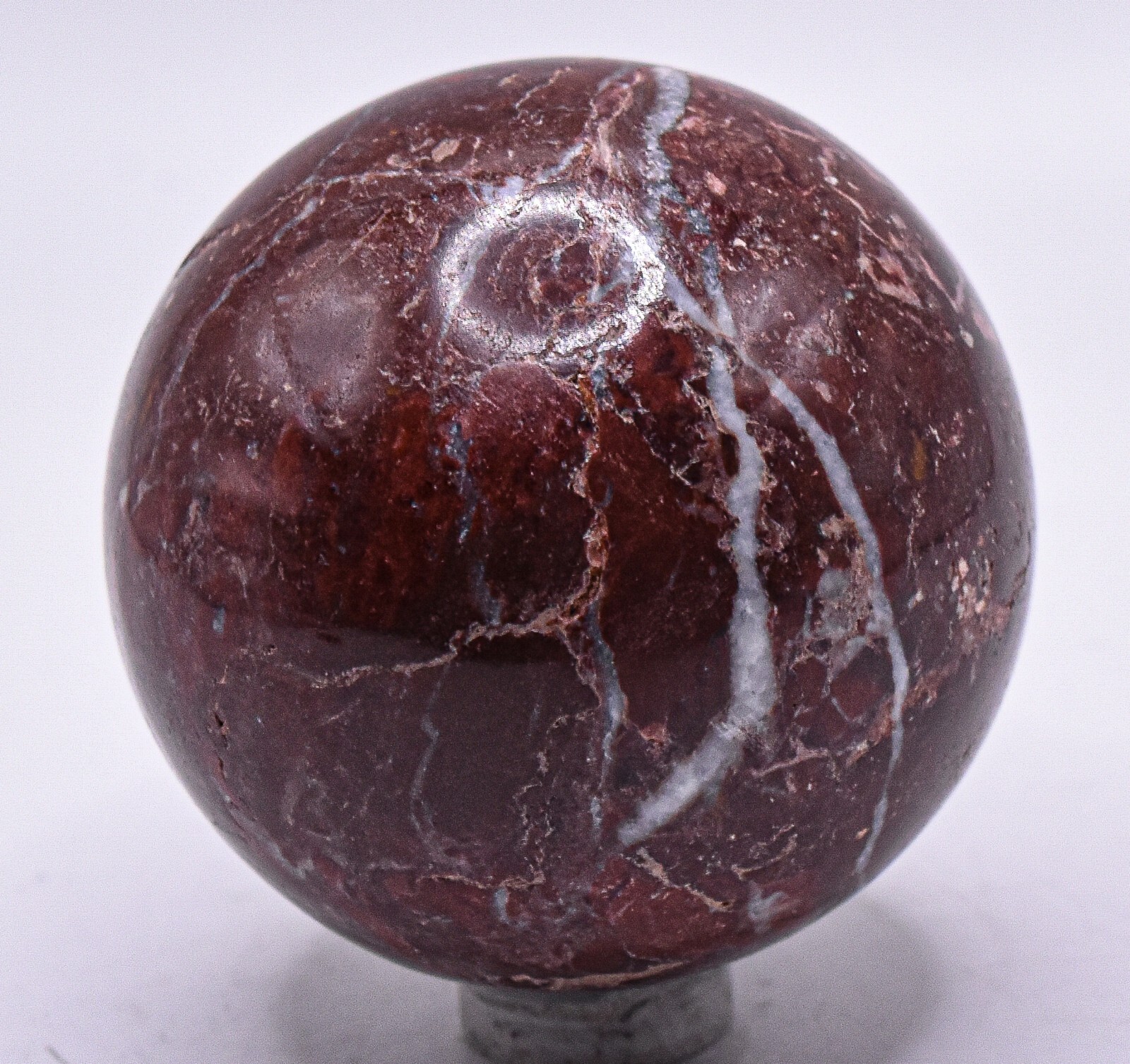 52mm Deep Red Jasper w/ Quartz Sphere Polished Natural Crystal Mineral Ball Peru