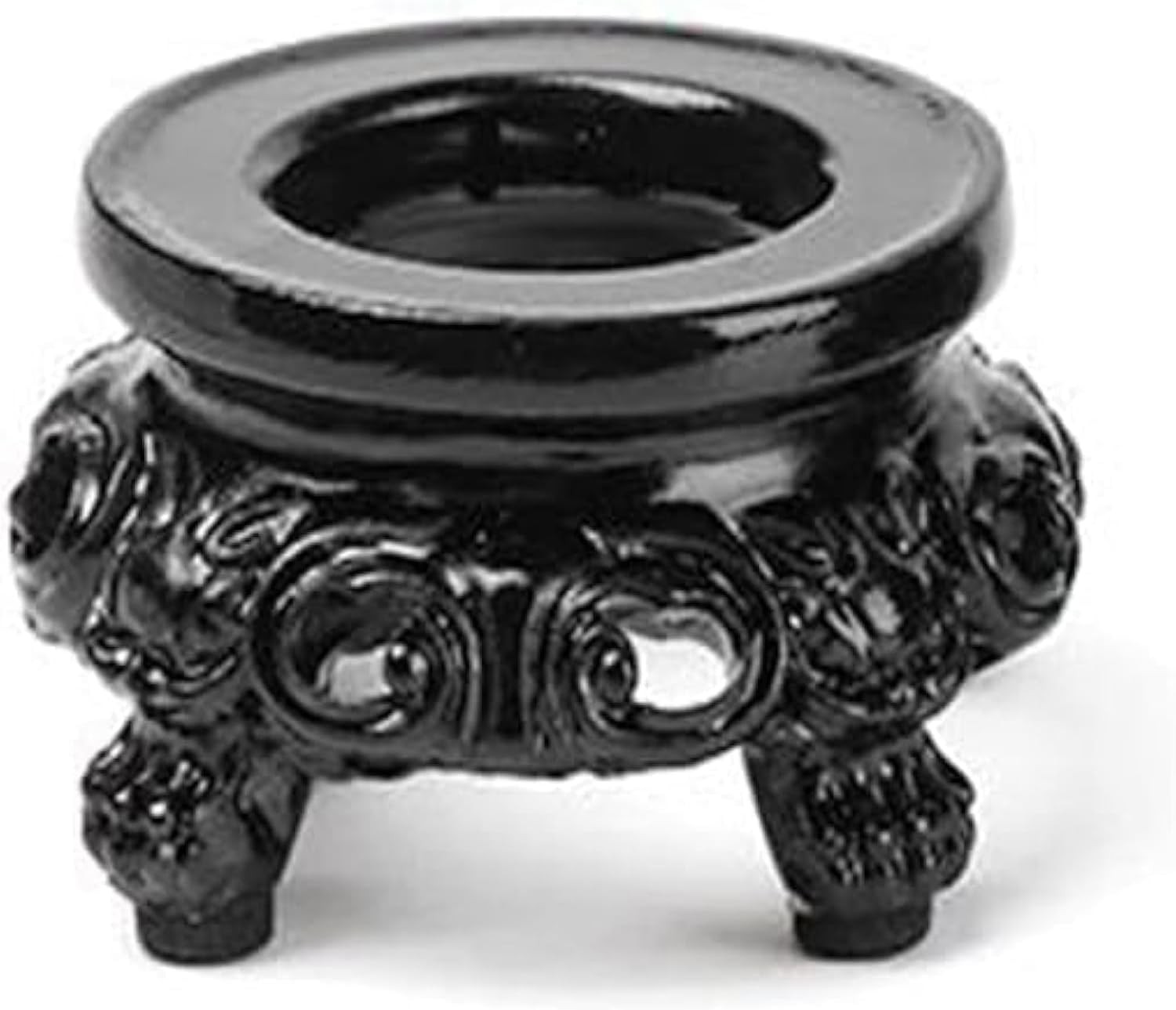 Black Wooden Display Stand for Crystal Sphere Quartz Ball Holder Hollow