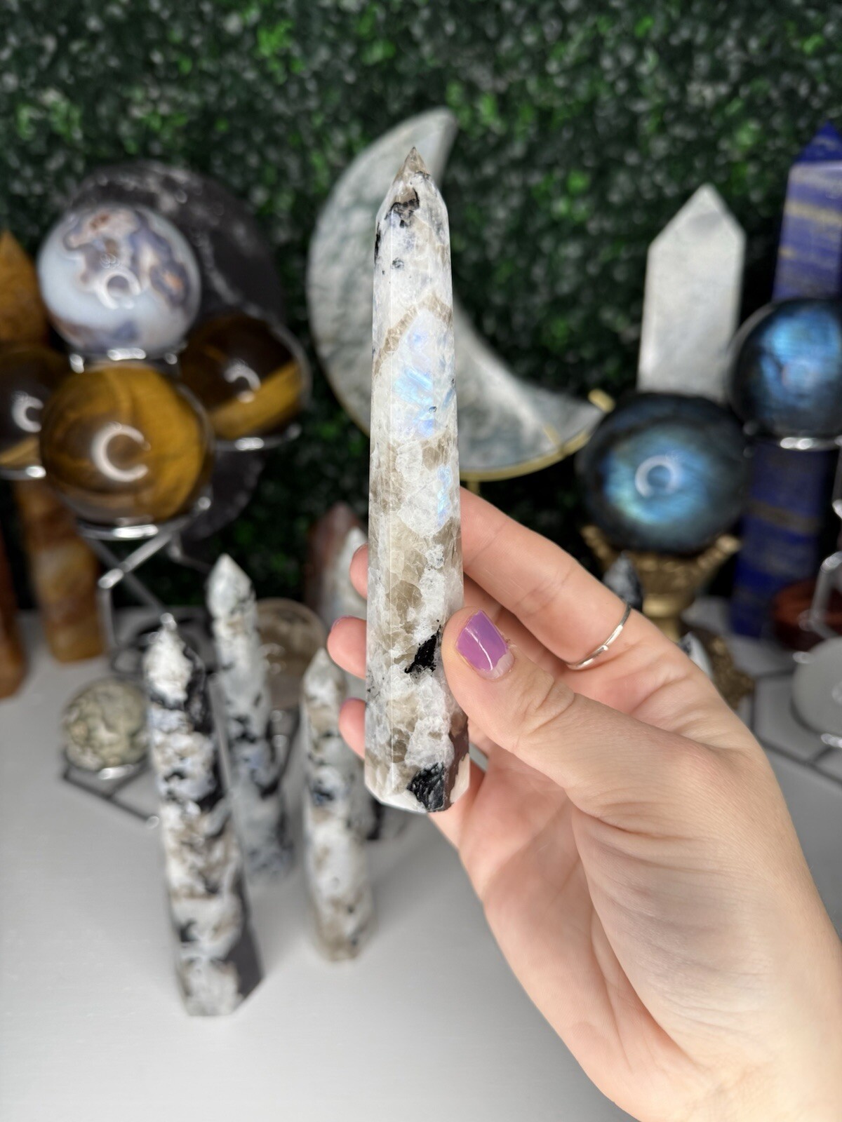 Rainbow Moonstone Towers | Crystal Towers, Flashy, Intuitively Chosen