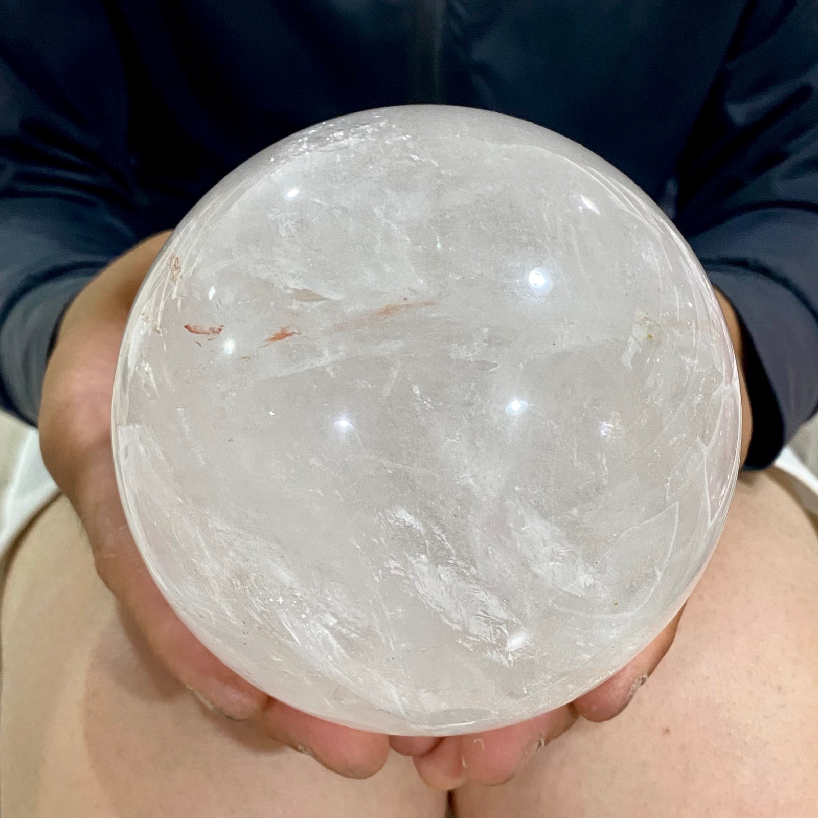 3.94LB Natural White Crystal Clear Quartz Crystal Sphere Ball Healing