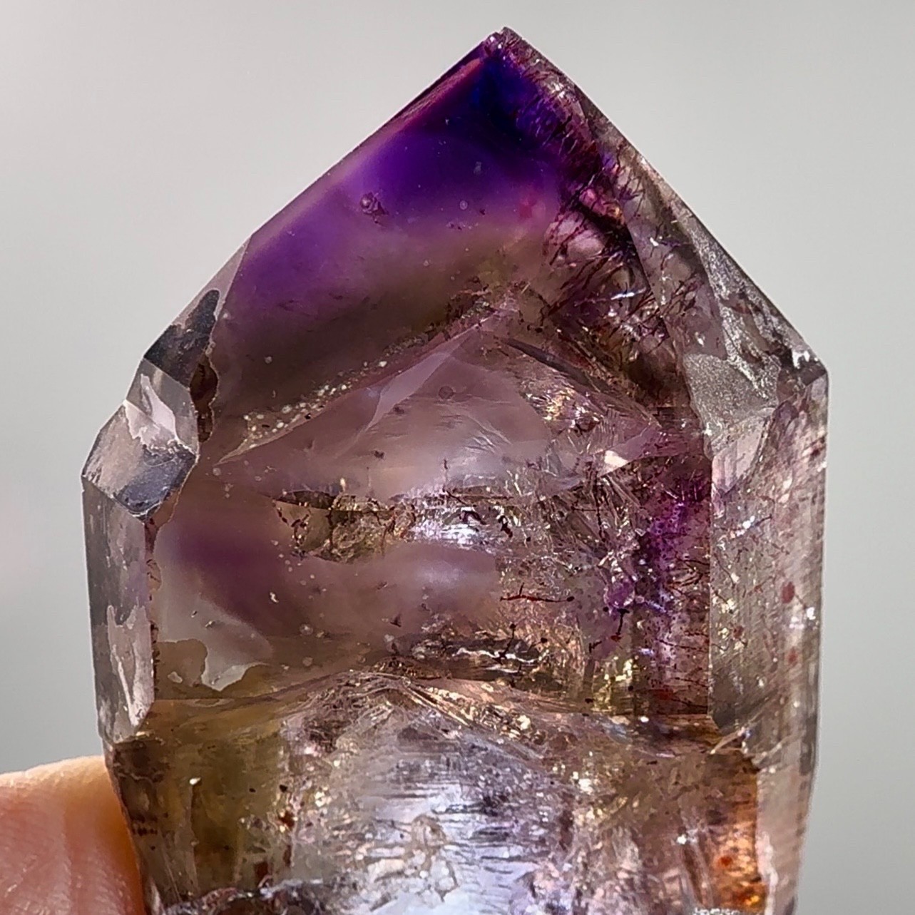 Large Moving Bubble! Rare Elestial Grape Jelly Shangaan Amethyst Enhydro Crystal