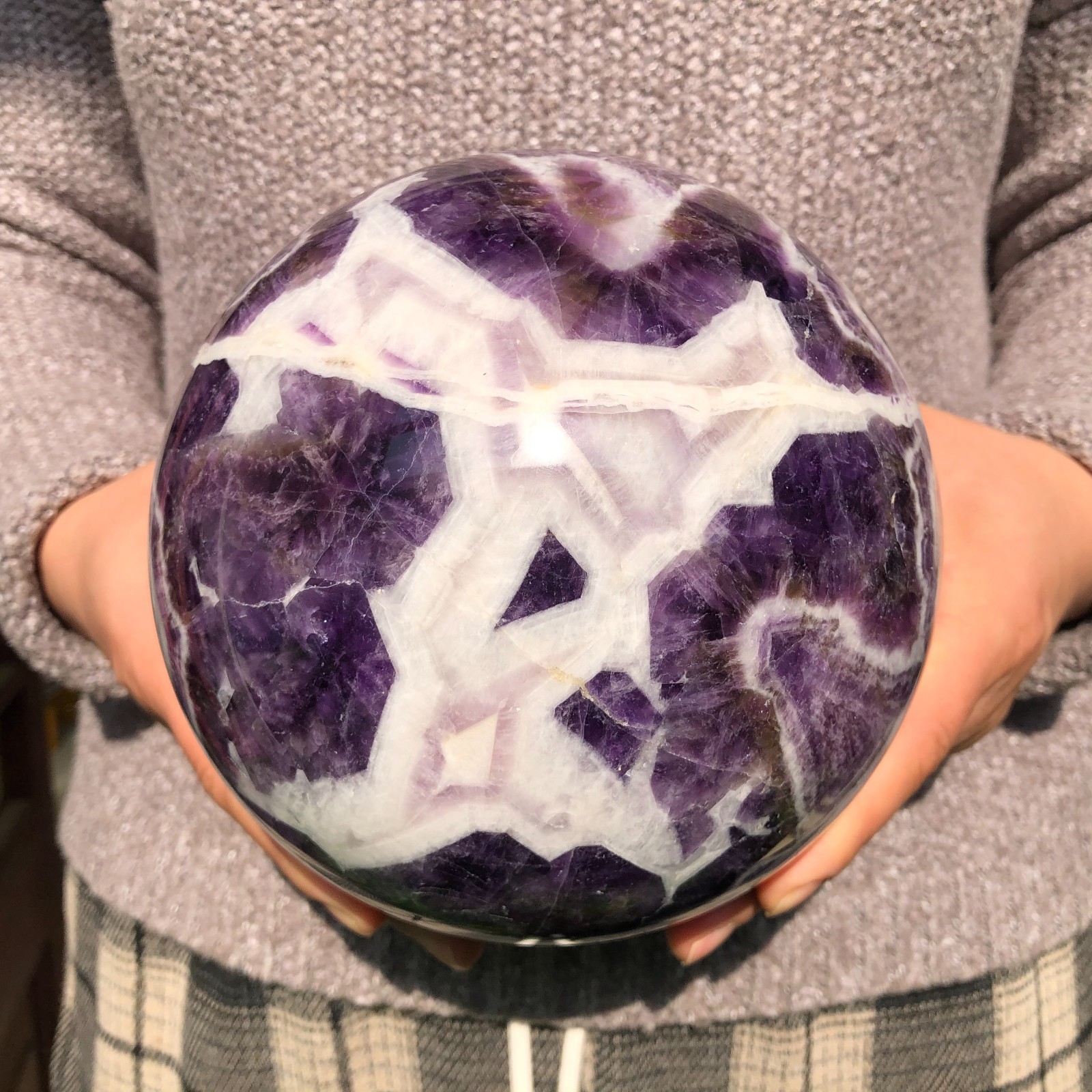 10LB Natural Dreamy Amethyst Quartz sphere Crystal ball Mineral specimen