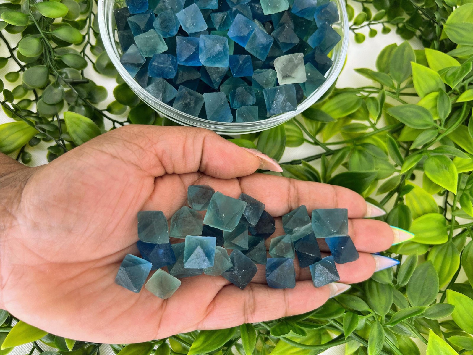 Blue fluorite octahedron – blue fluorite octahedron carving– raw blue fluorite