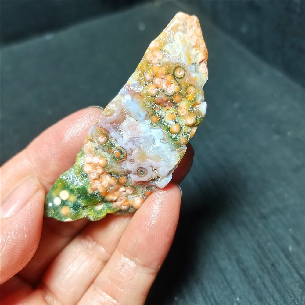 Rare 22G Natural Orbicular Ocean Jasper 8th Vein Rough Healing A134