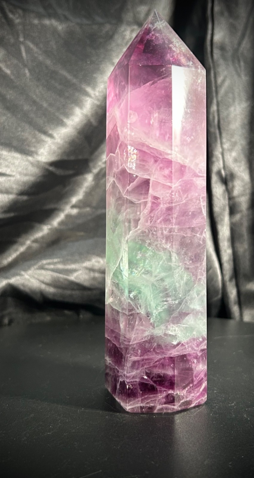6.5″ Colorful Rainbow Fluorite Tower 1lb 4.1oz (570 grams)