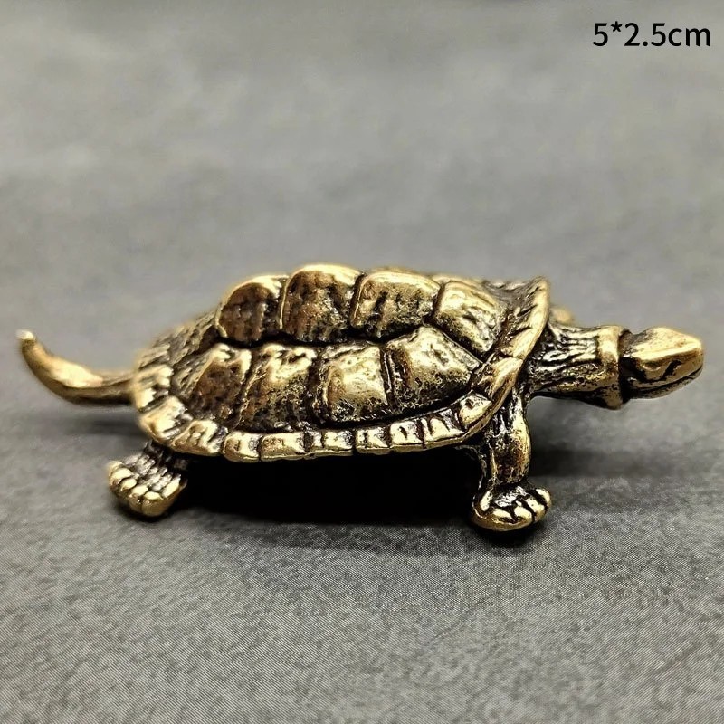 Vintage Copper Turtle Statue Feng Shui Tortoise Ornament Home Decor Gift