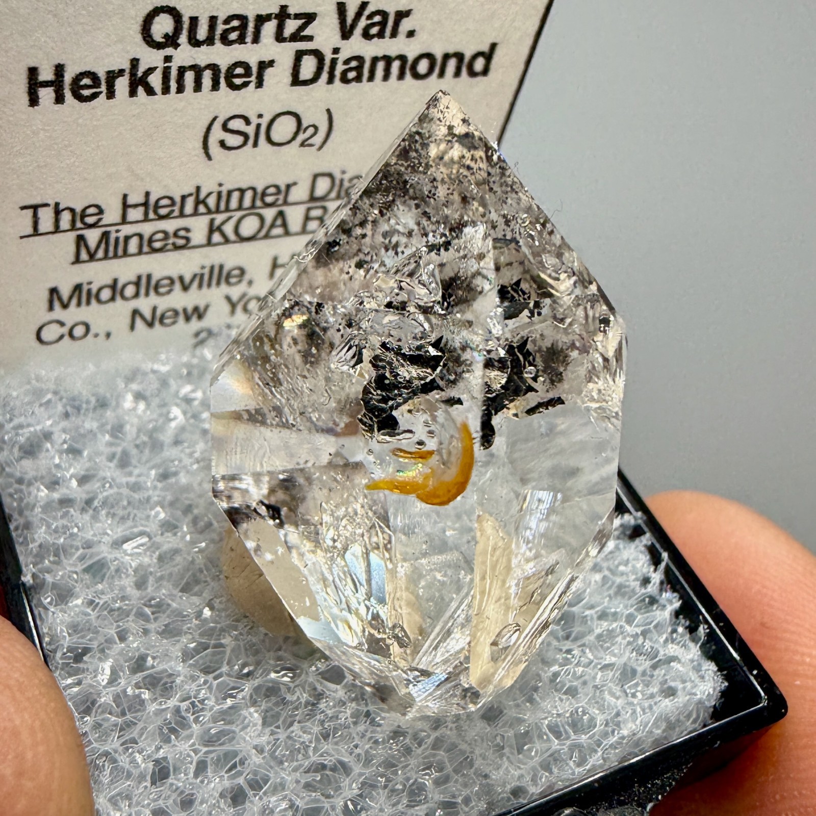 8.63 g Enhydro Herkimer Diamond Gem w/ Moving Gas Bubble, A-Grade Clarity