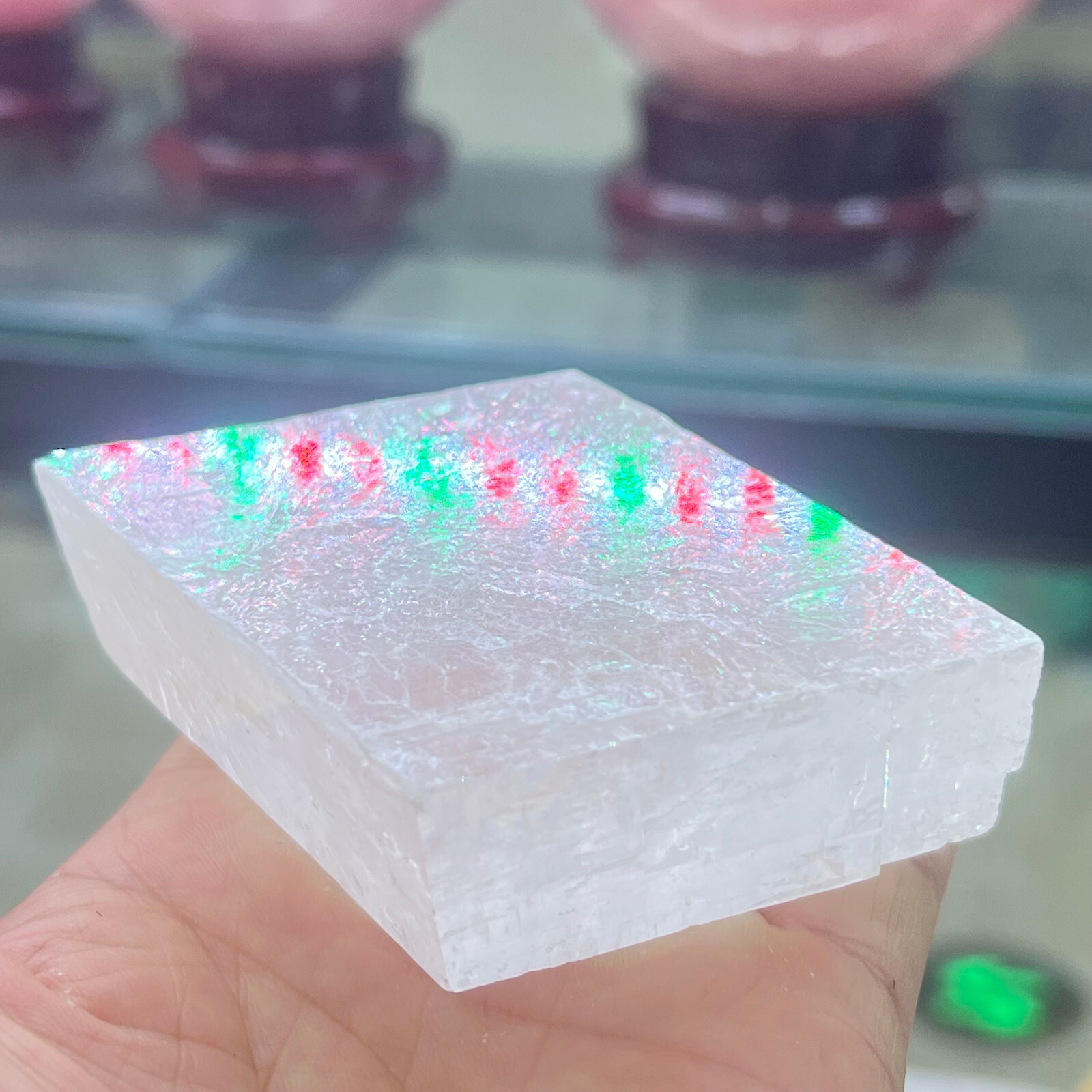 Natural iceland spar crystal mineral Teaching specimen 1PC 50G+
