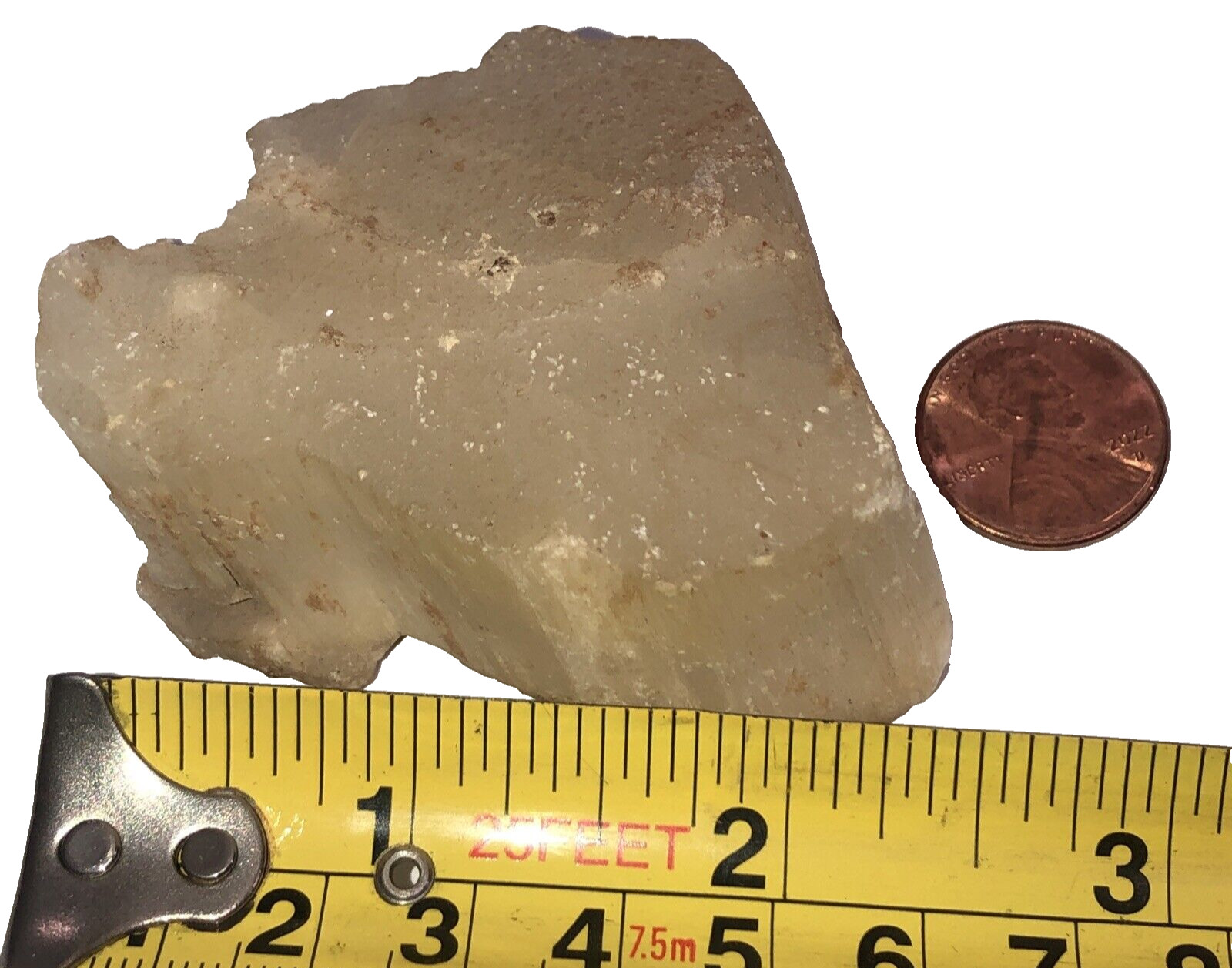 Satin Spar Gypsum Rough Cluster 90.2 grams 60 x 46 x 34 mm