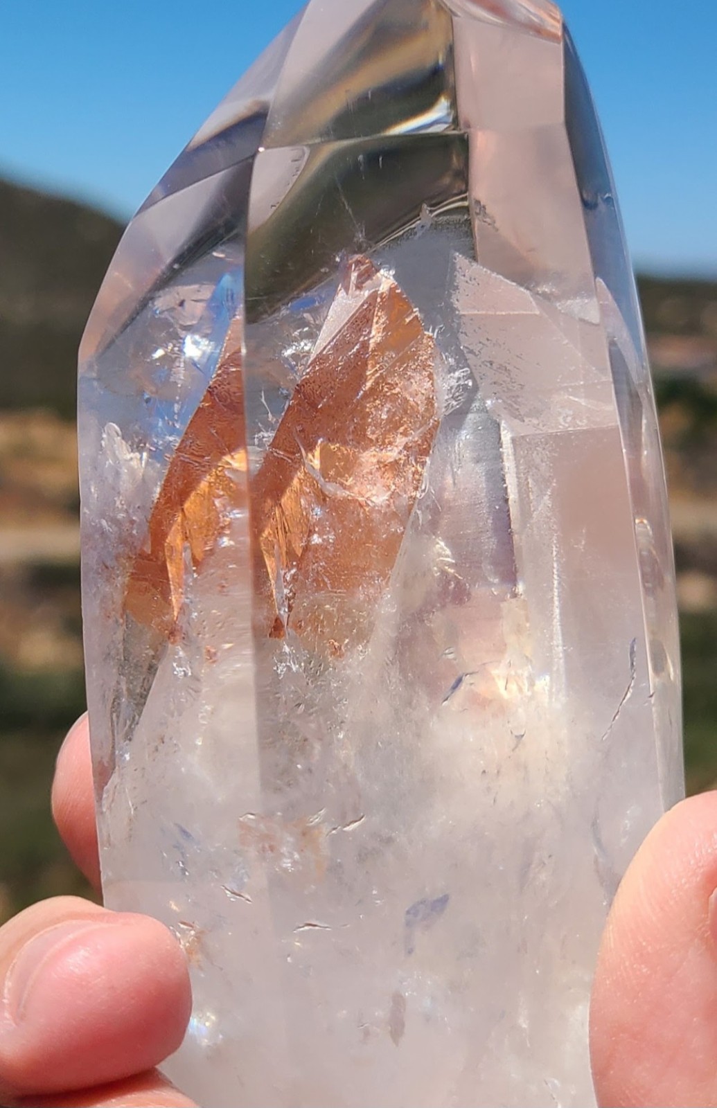Clear Quartz Free Form With Gold Features
