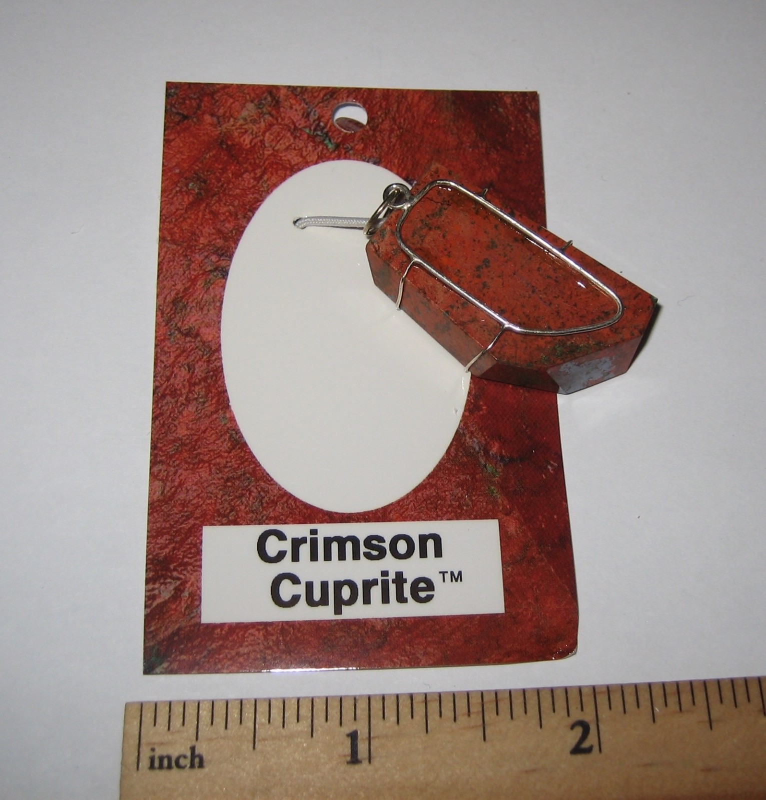 1.3″ POLISHED RARE CUPRITE STONE MINERAL STERLING SILVER WIRE WRAP PENDANT *1