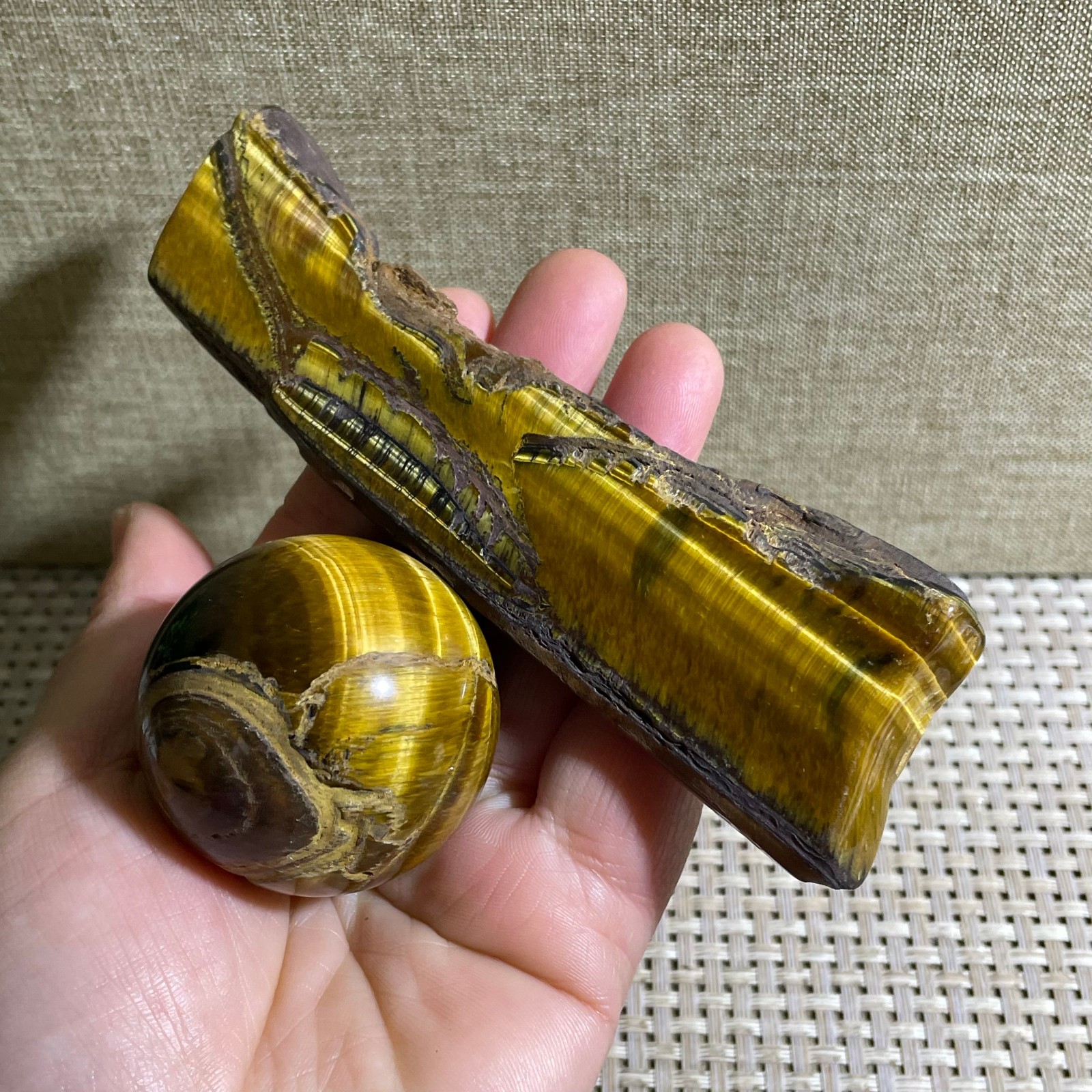 2pcs 194g tiger’s-eye Rough Raw Stone Rock Specimen Reiki healing