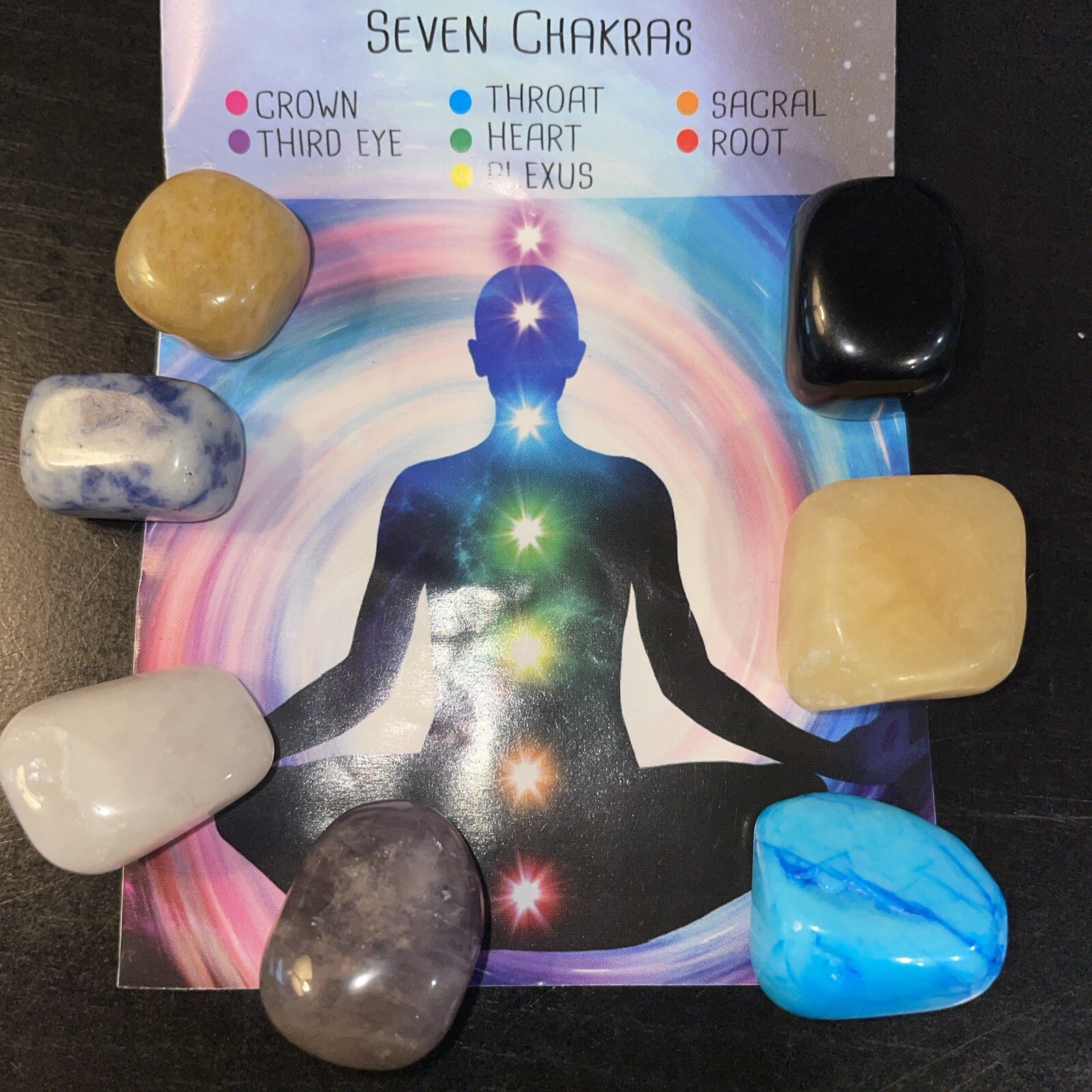 7 Chakras Tumbled Stones Instructions Healing Chakra Stone Set