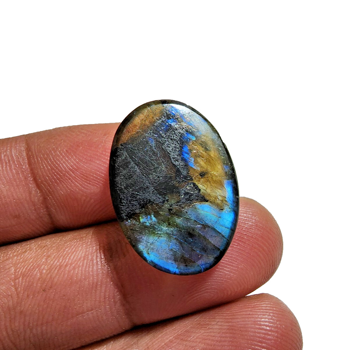 27 Crt Outstanding Labradorite Cabochon Gemstone Oval Shape Jewelry For Making
