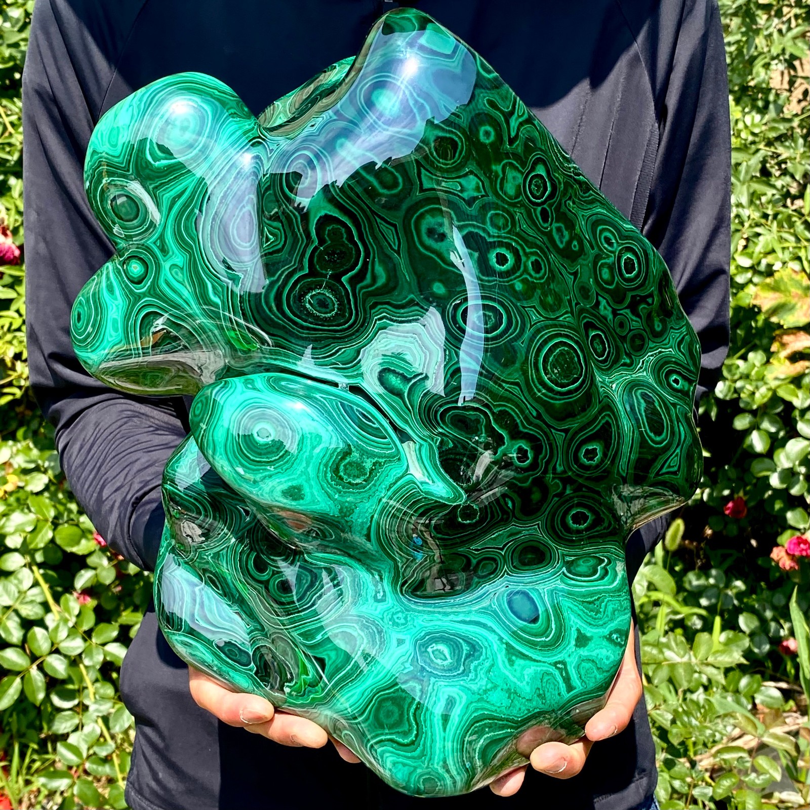 35.2LB Natural Polished Malachite Mineral freeform specimen Reiki Stone Healing