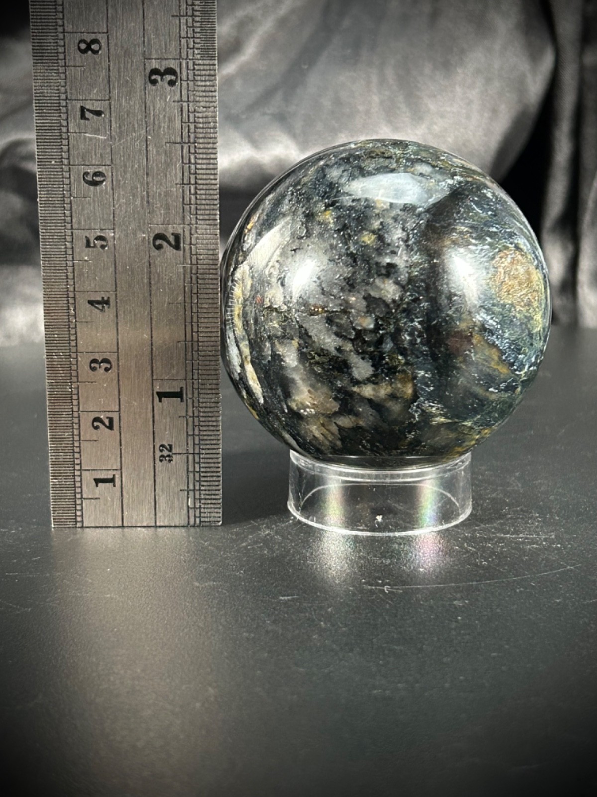 2.21″ Pietersite Sphere With Acrylic Stand 8.9oz (254 grams)