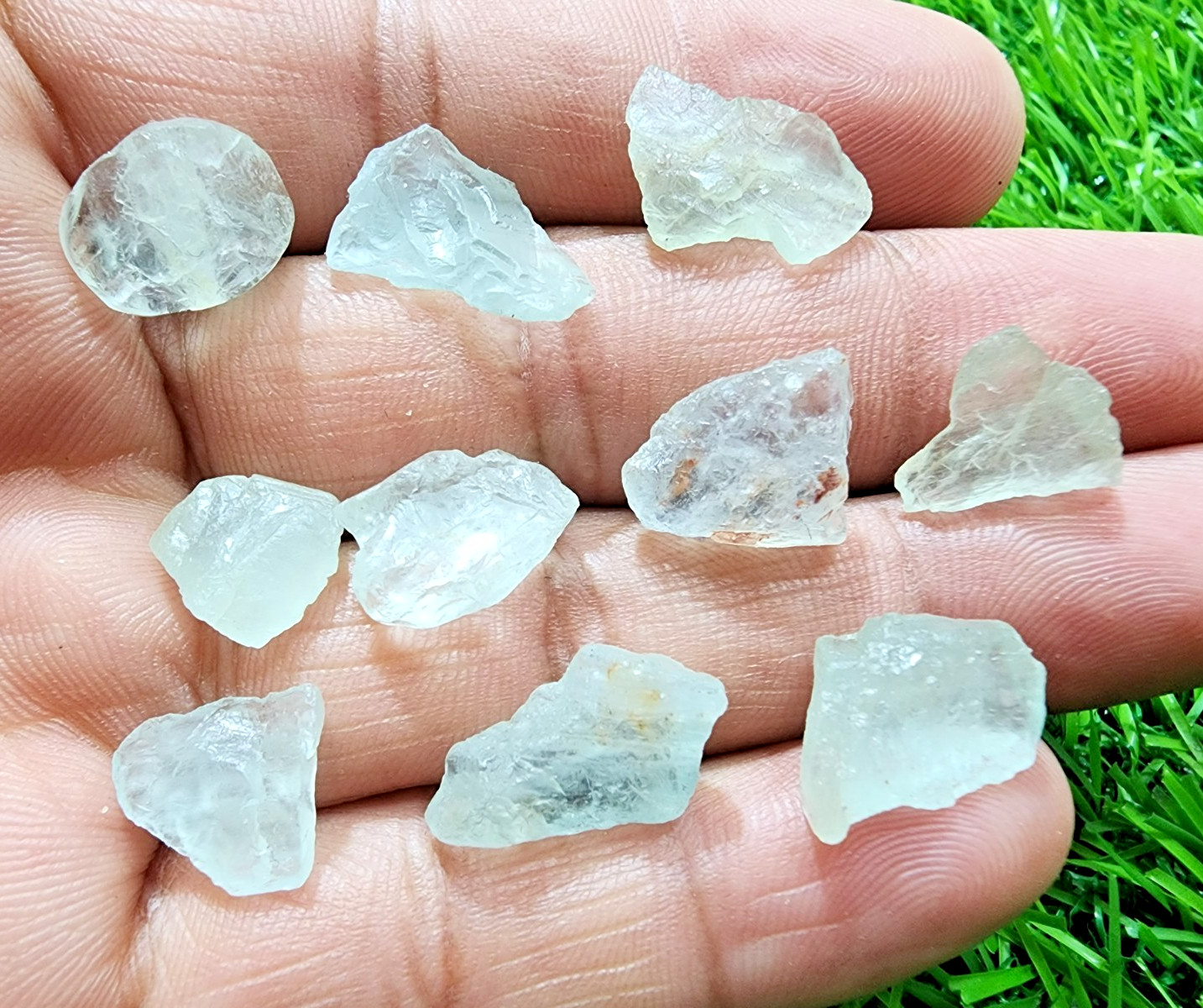 10Pcs Wonderful Aquamarine Gemstone Raw Lot 11-17MM Aquamarine Rough Stone Bulk