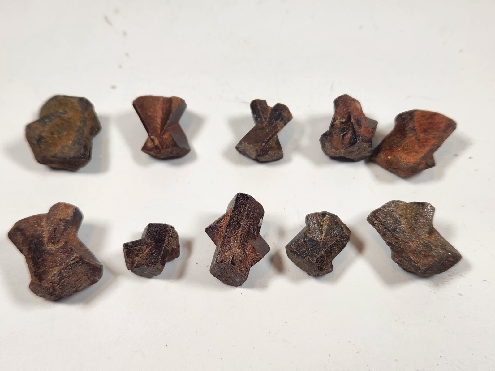 10 Fairy Cross Specimen Crystals Madagascar St Andrews Cross 10mm -15mm Et1