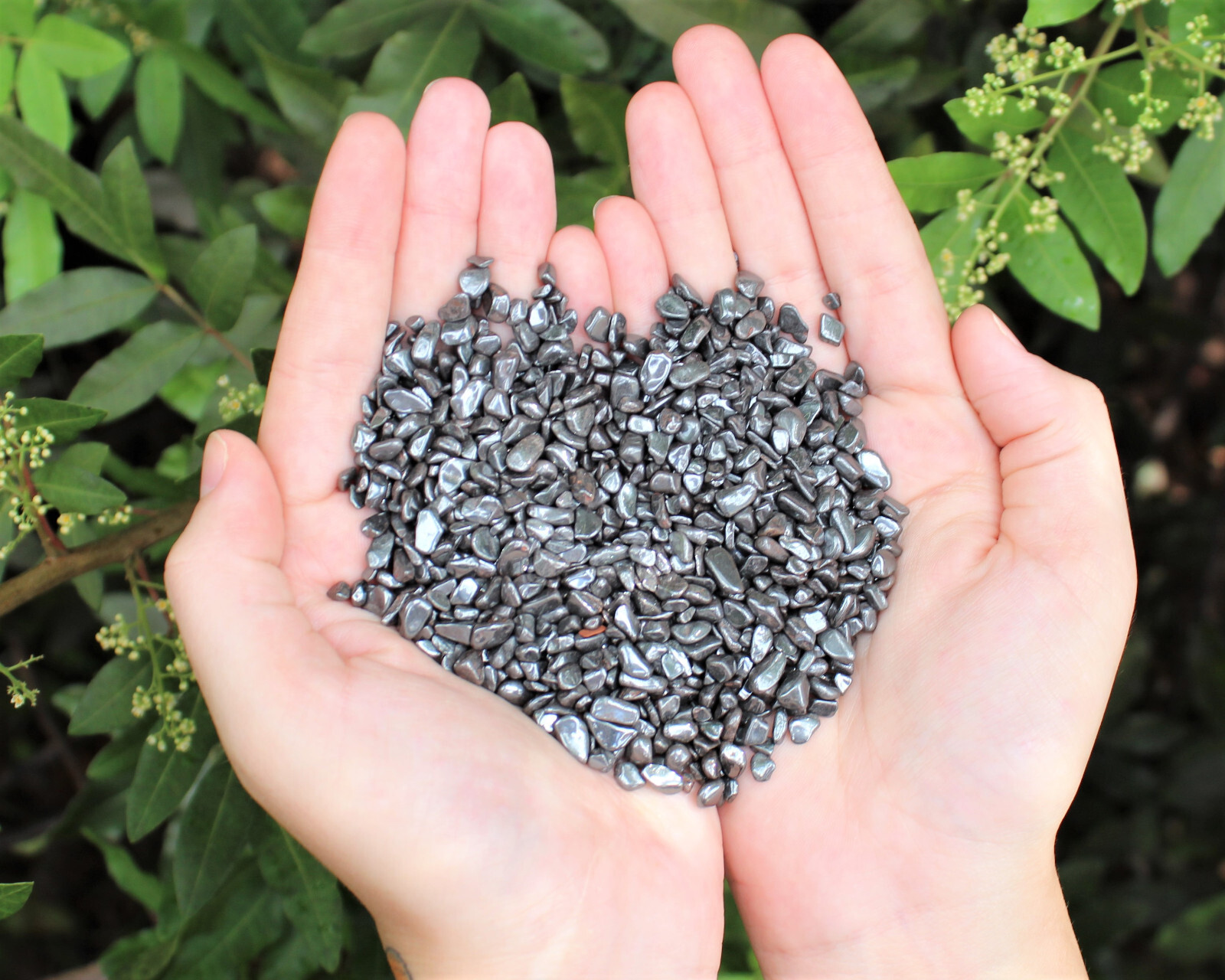 Hematite Semi Tumbled Gemstone Mini Chips 5-10 mm: Choose Oz or lb (‘A’ Grade)
