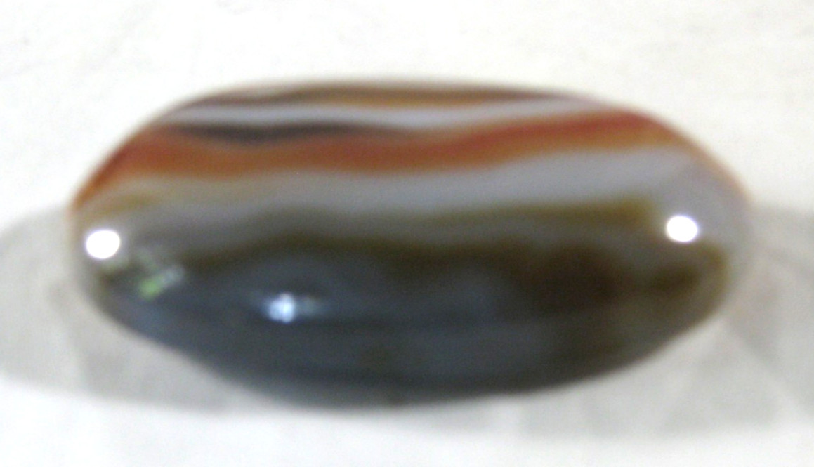 Madagascar Agate Polished Long Pear or Palm Stone 65 mm x 37 mm 68 g