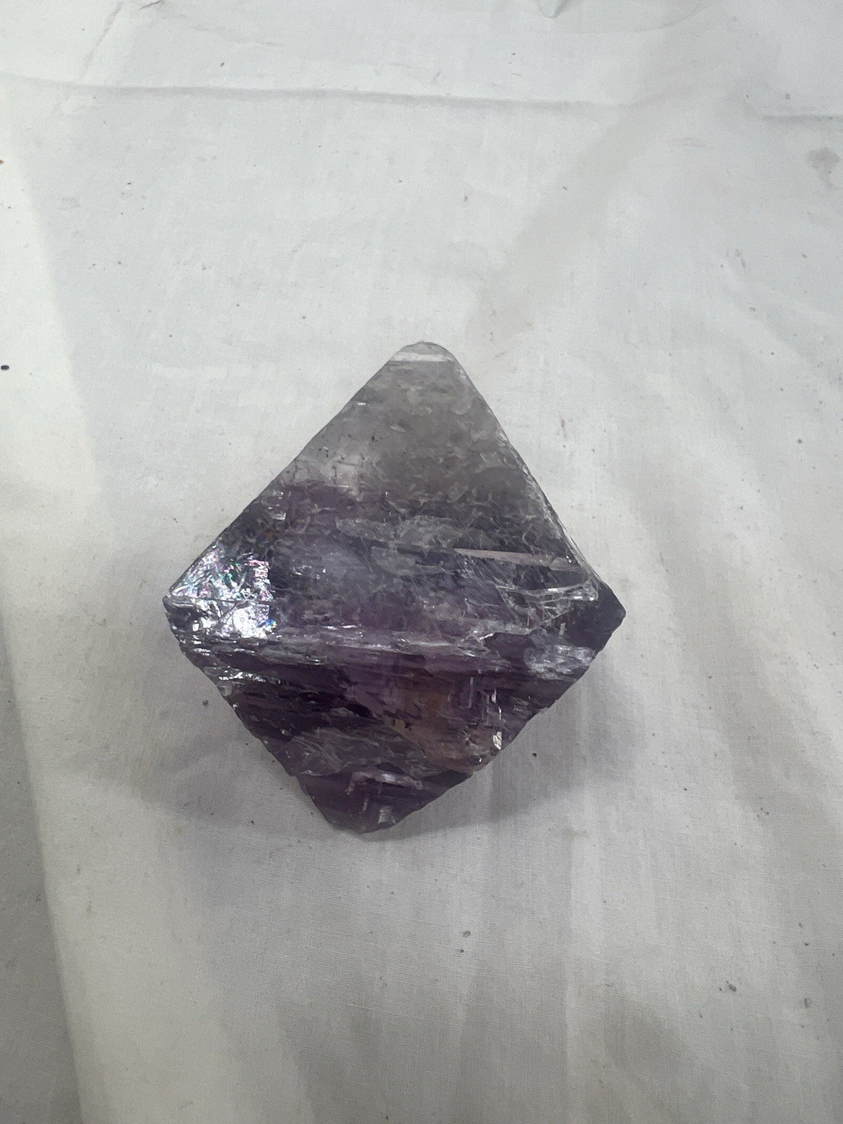 Natural Purple Fluorite Octahedron Quartz Crystal Point Healing – 282g RARE